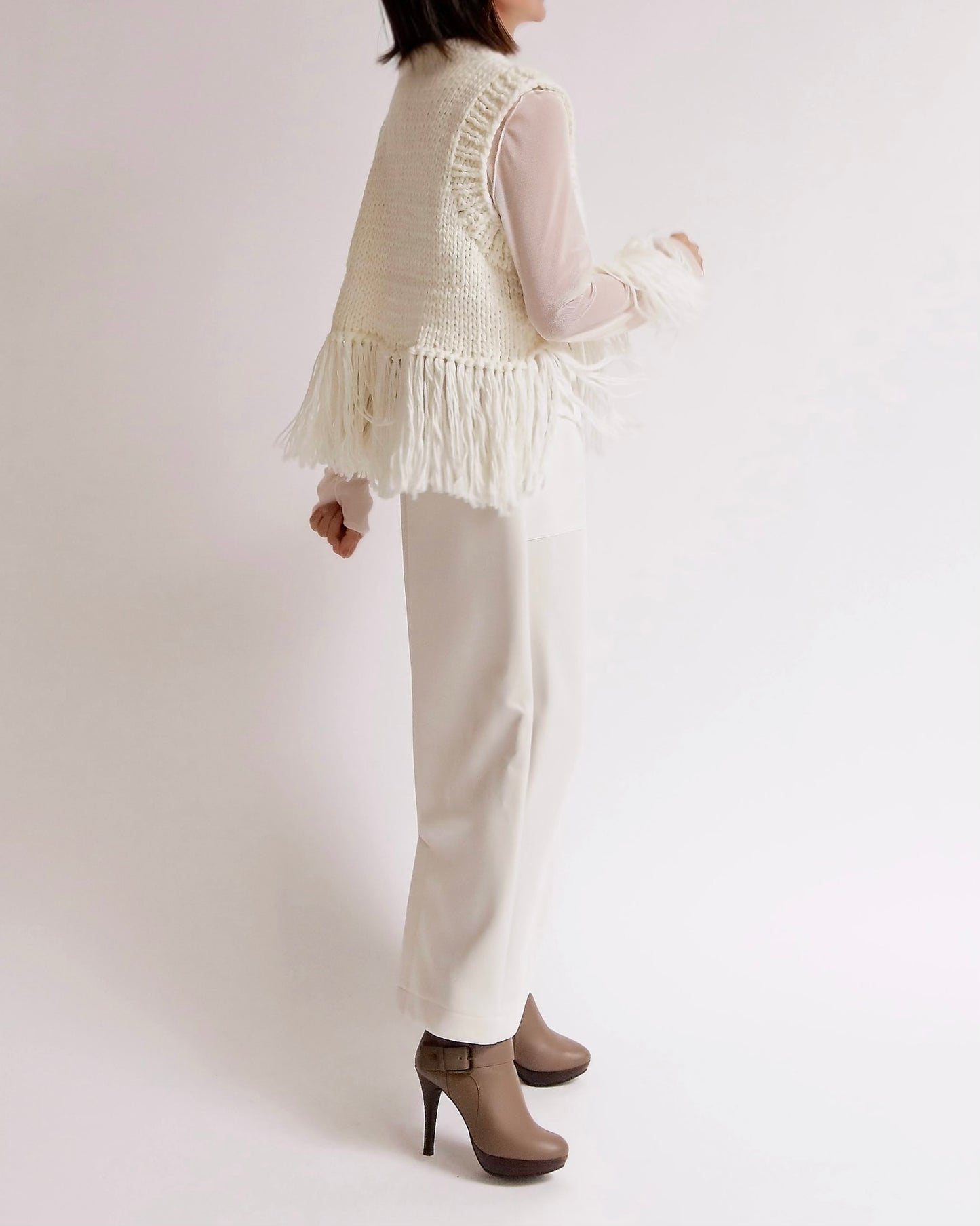 フリンジニットベスト