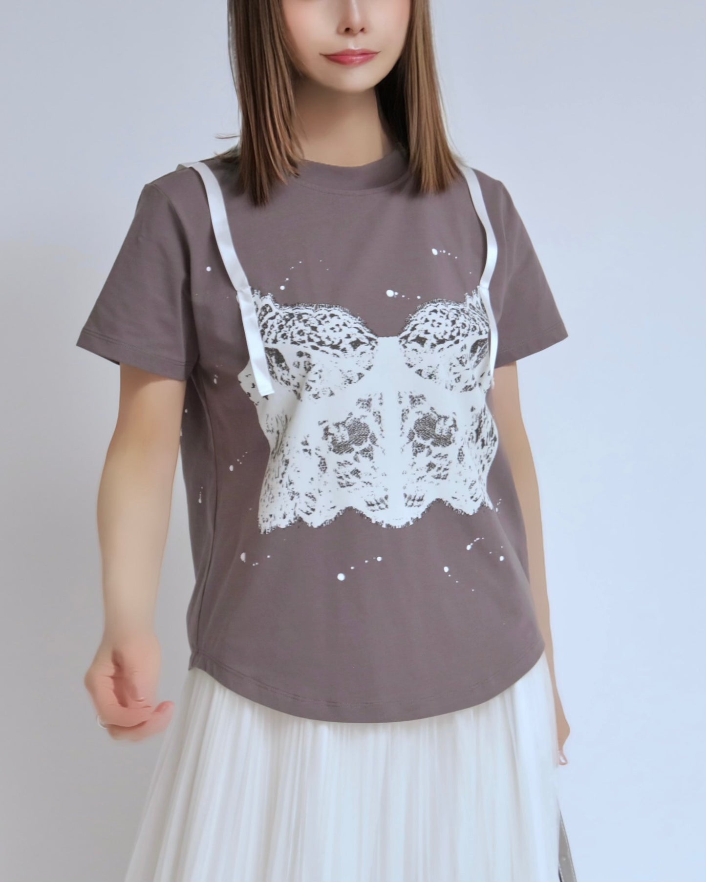 レースビスチェプリントTシャツ