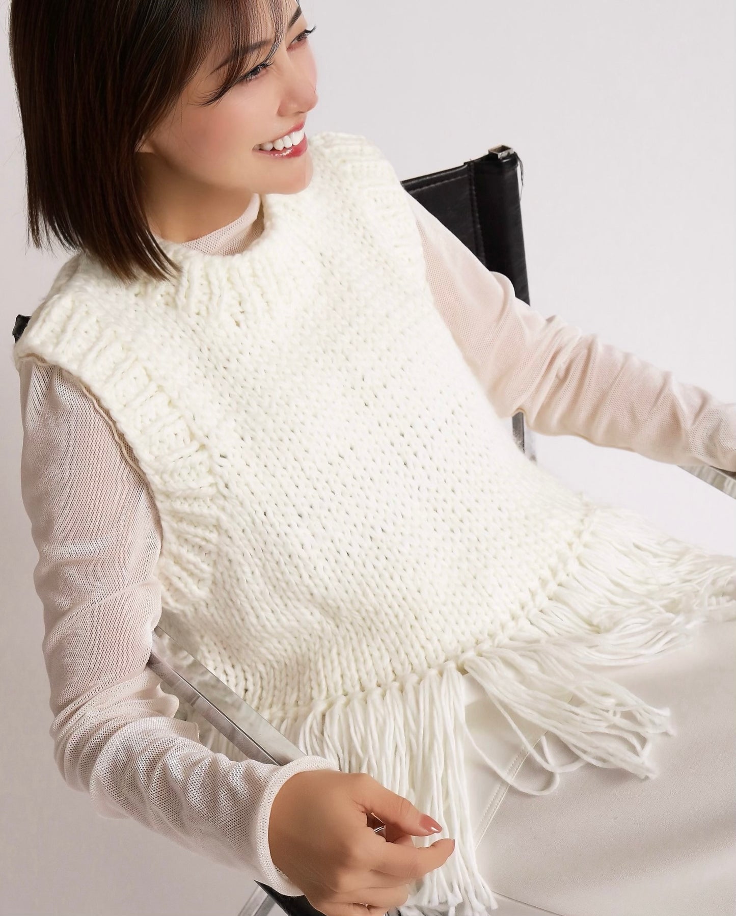 フリンジニットベスト