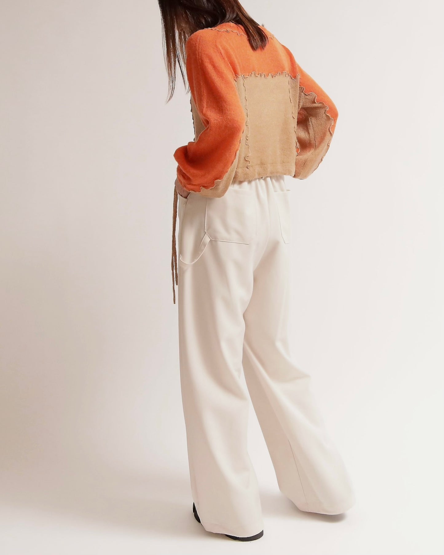 カラーブロックニットプルオーバー