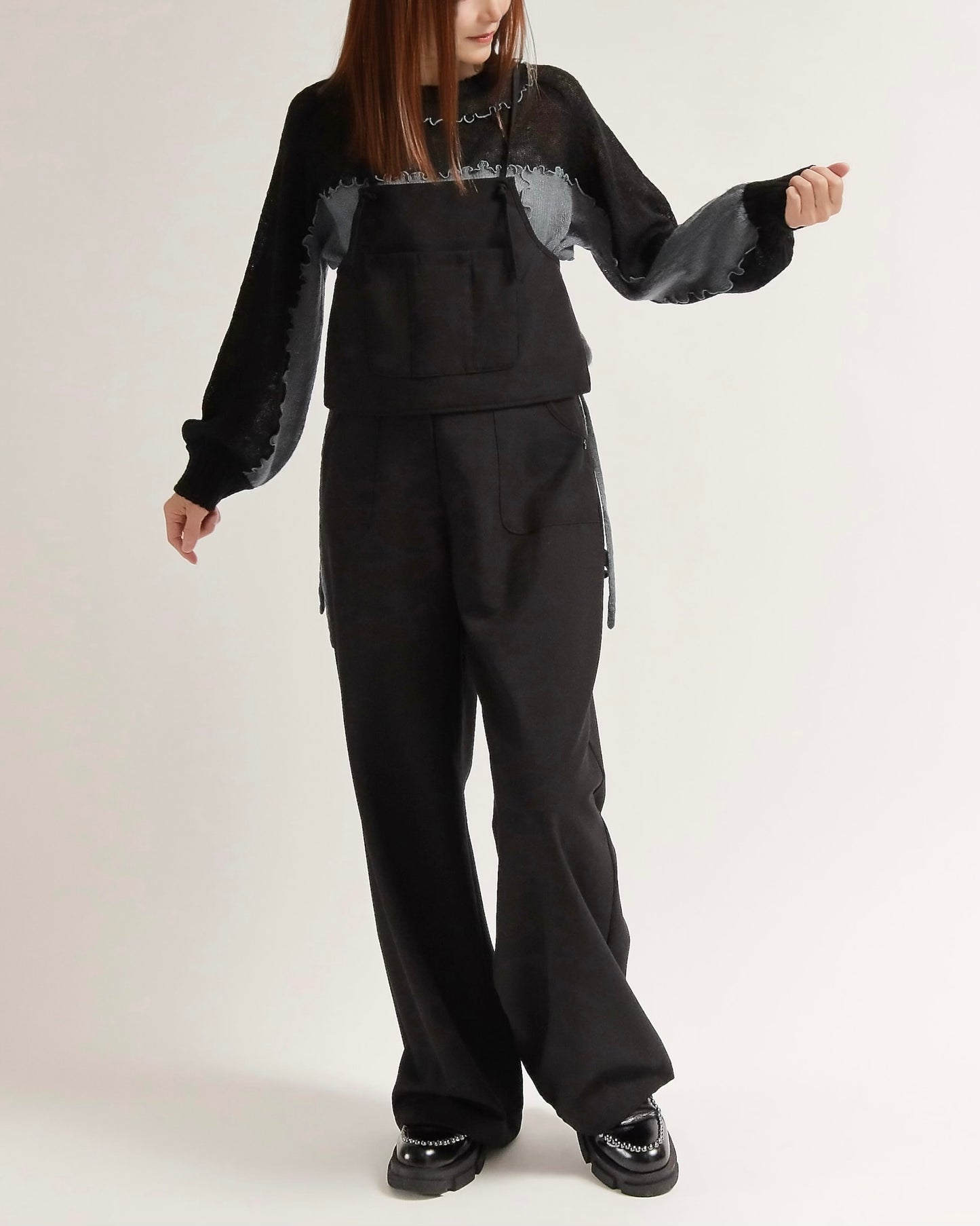 カラーブロックニットプルオーバー