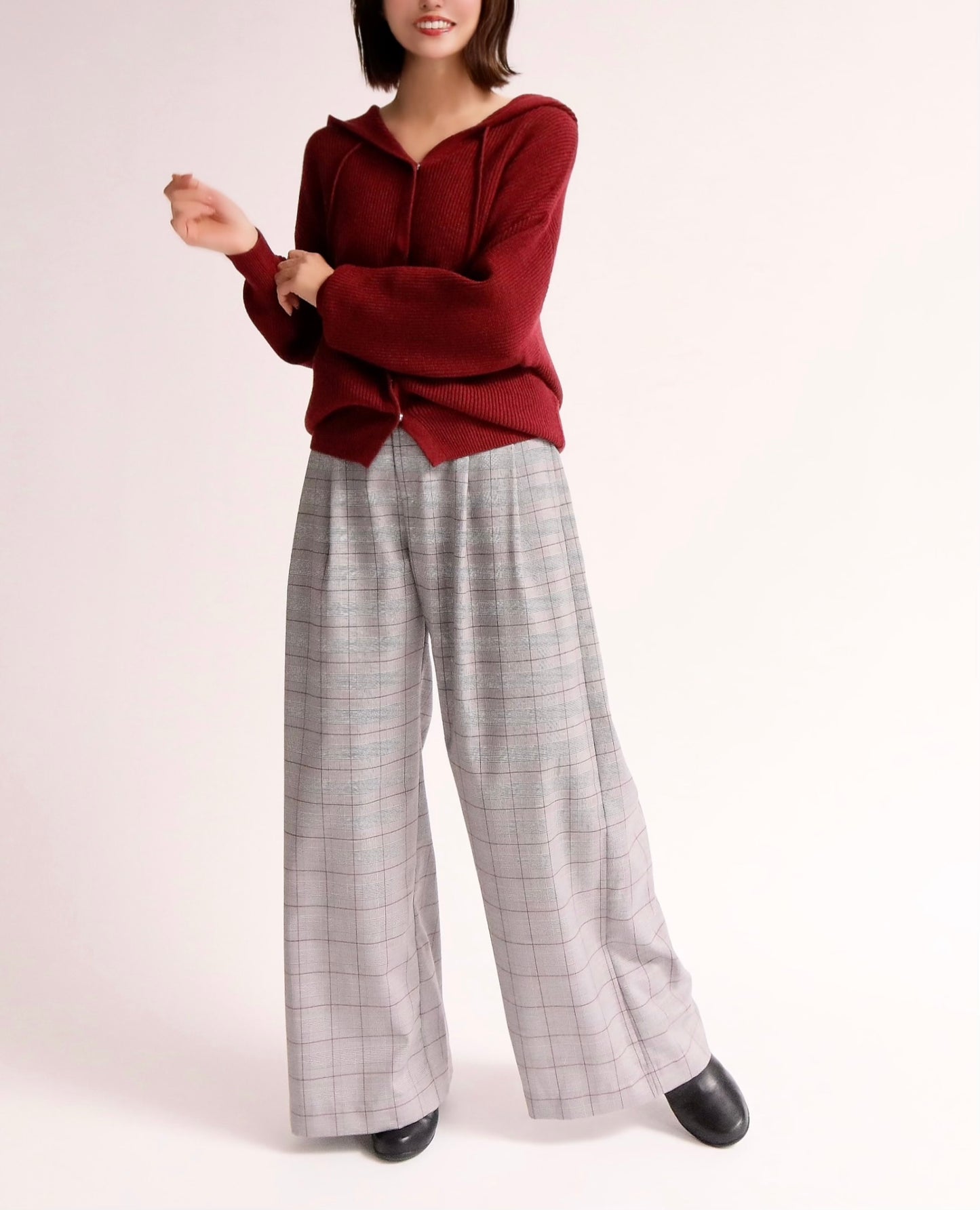 ニットフーディーカーディガン