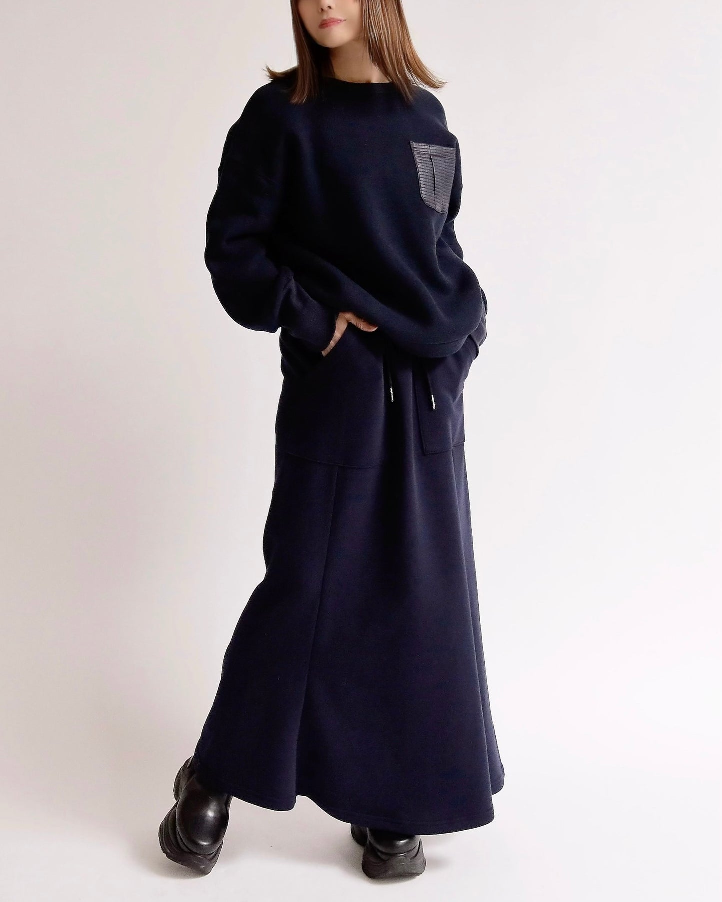 フロントポケット裏毛マーメイドスカート