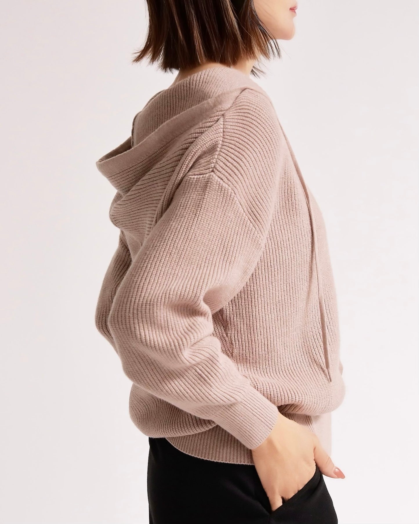 ニットフーディーカーディガン