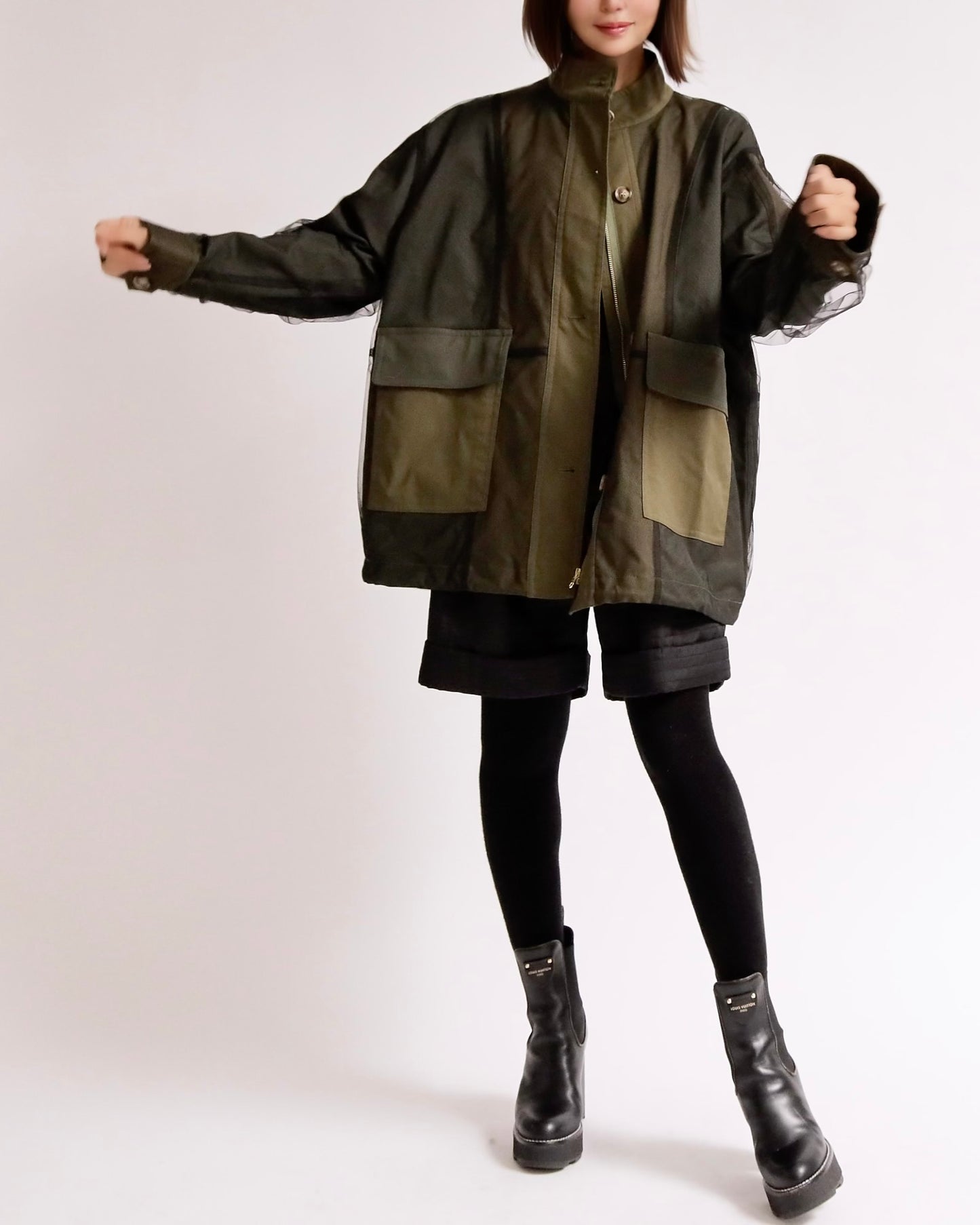 シアーレイヤード ミリタリージャケット