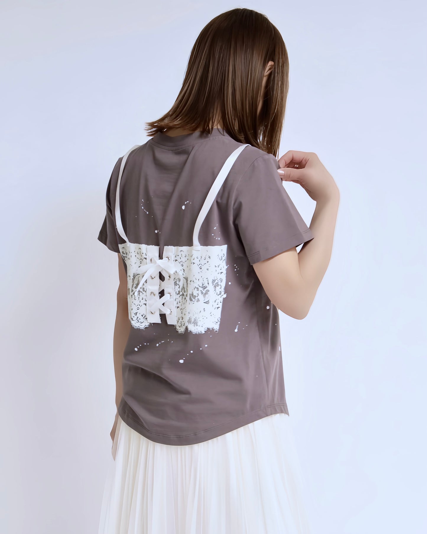 レースビスチェプリントTシャツ