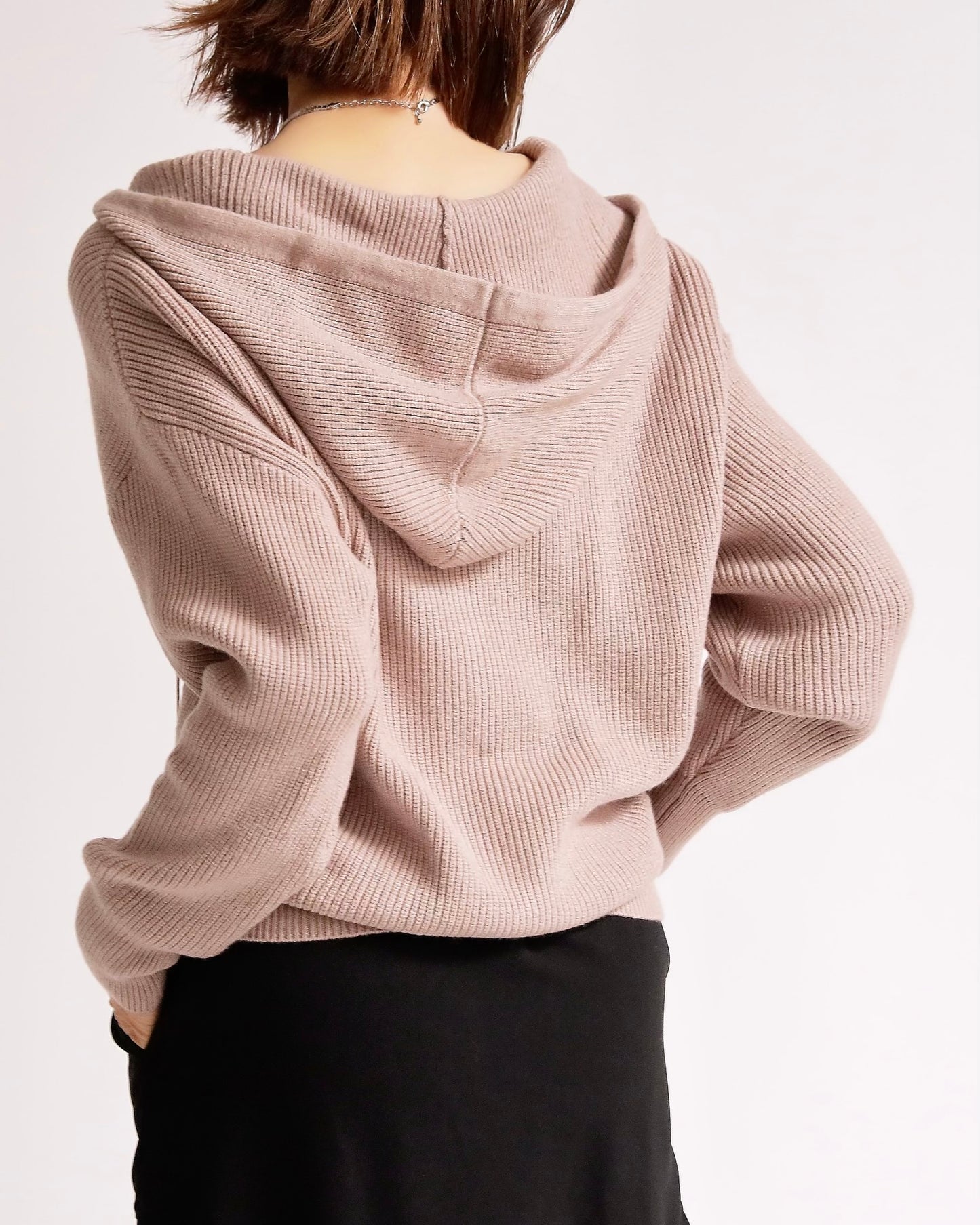 ニットフーディーカーディガン