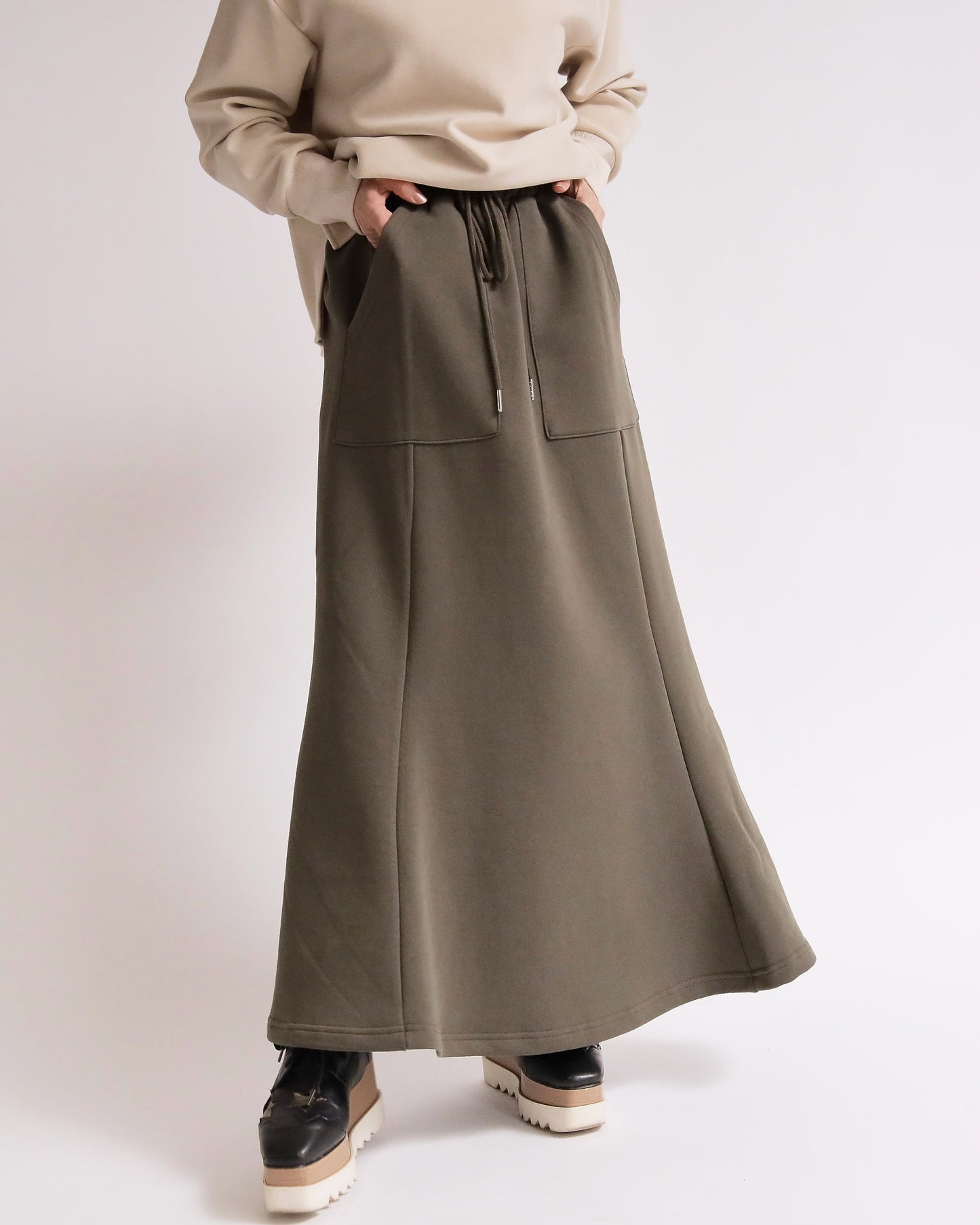 フロントポケット裏毛マーメイドスカート