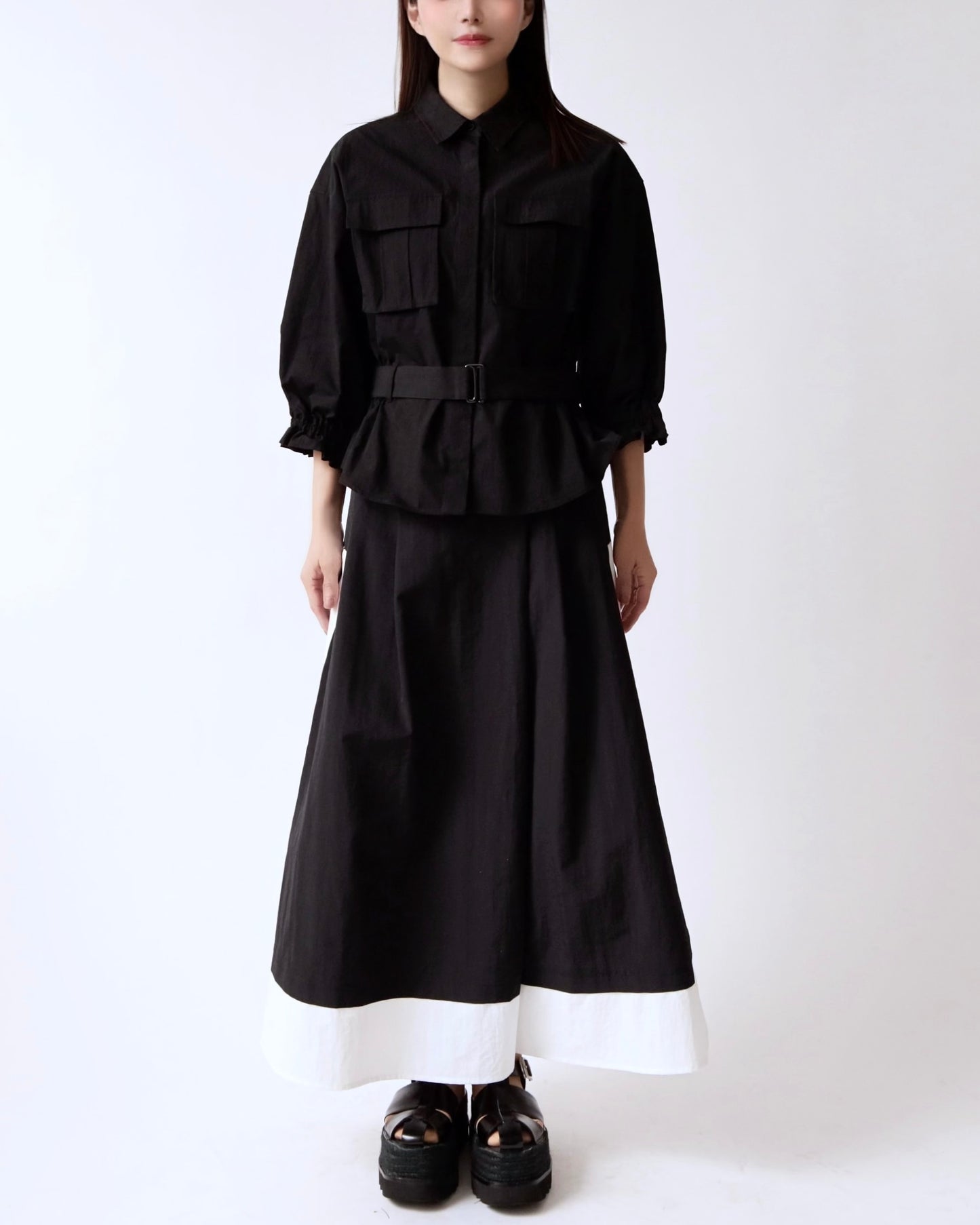 ベルトデザインブラウスジャケット