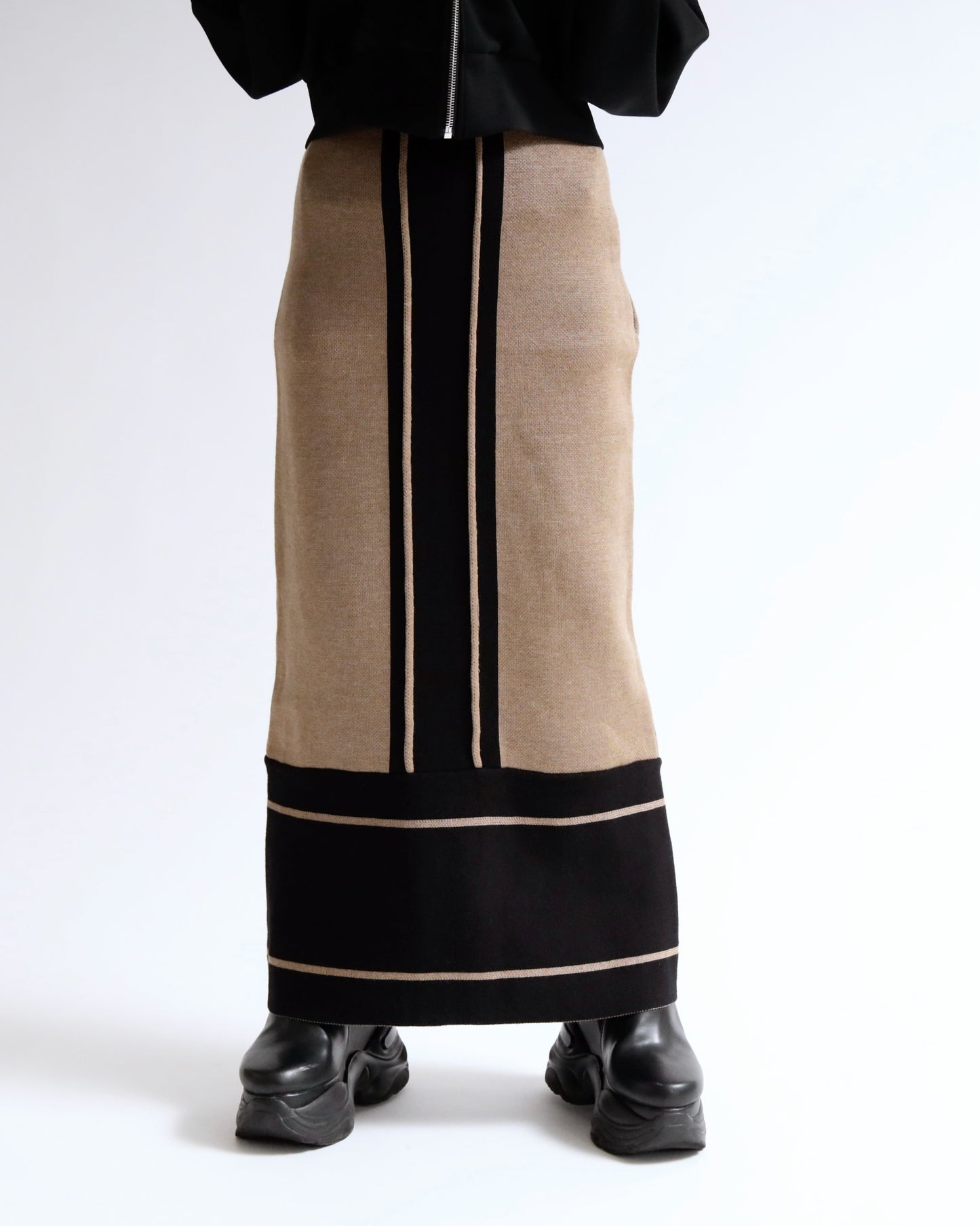 ラインアクセント ニットタイトスカート