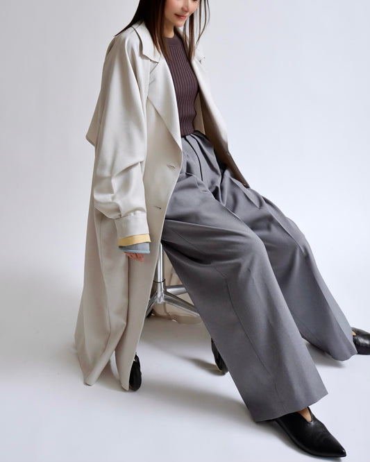 ニュアンスドレープ ダブルロングコート