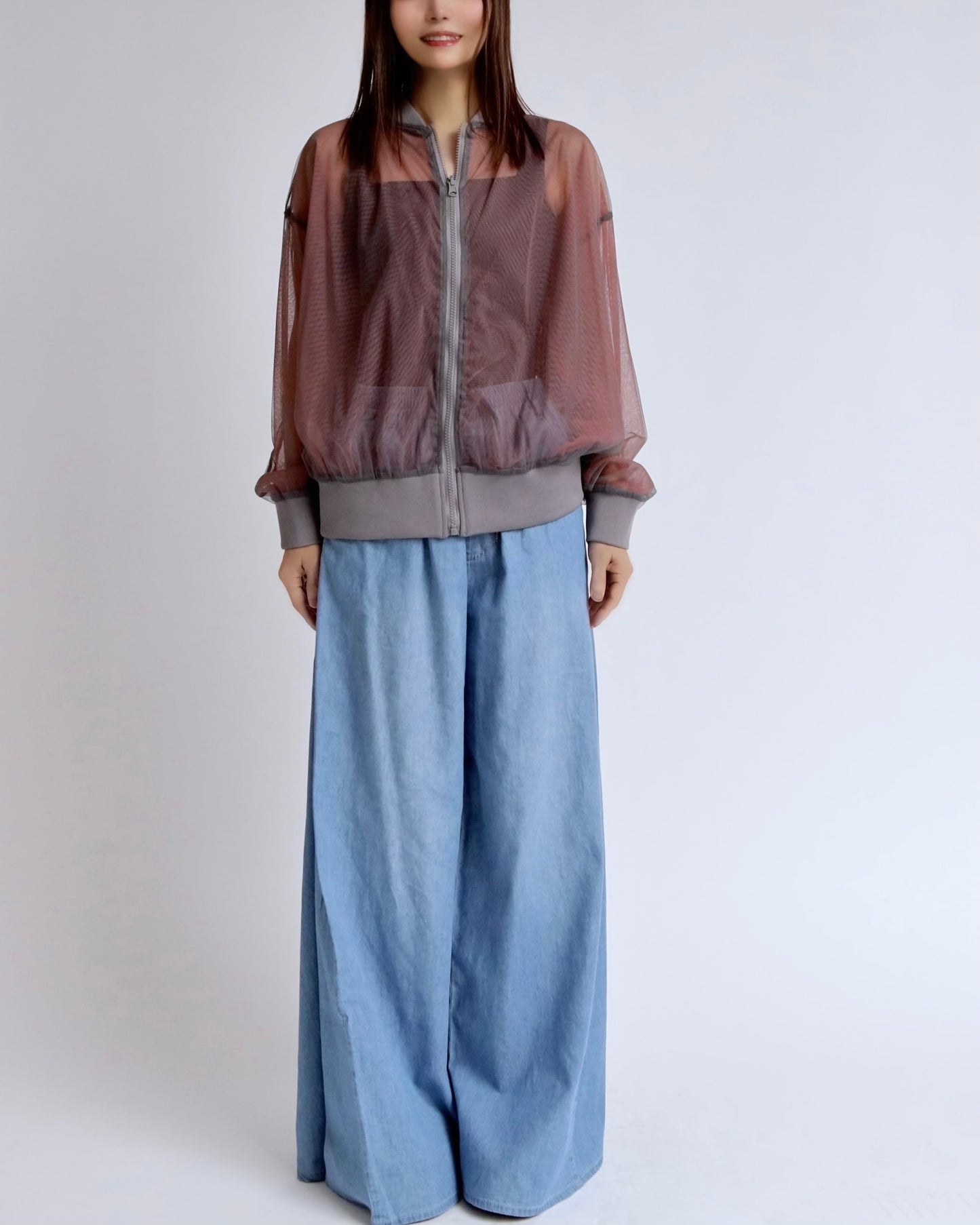 フレアラインデニムパンツ