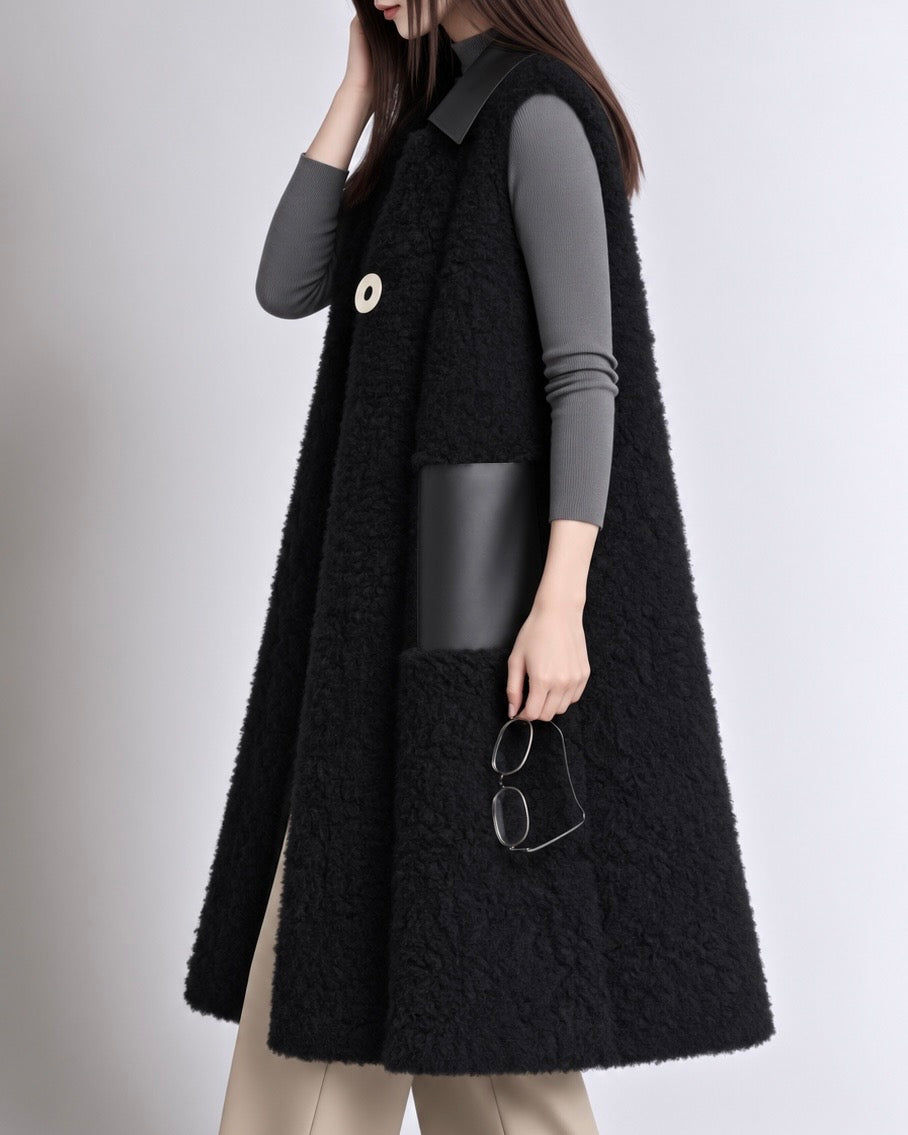 異素材コンビ ロングボアジレ
