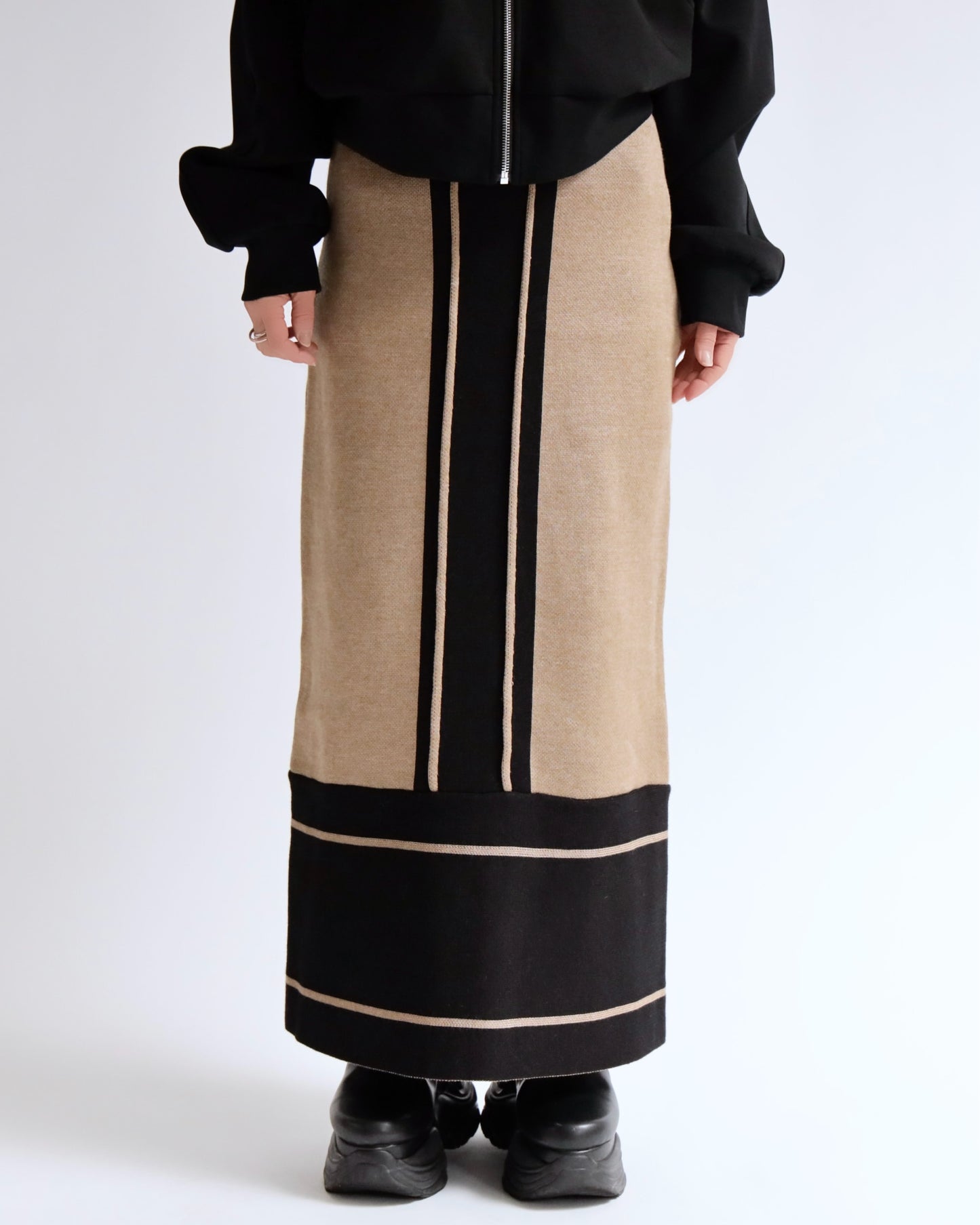 ラインアクセント ニットタイトスカート