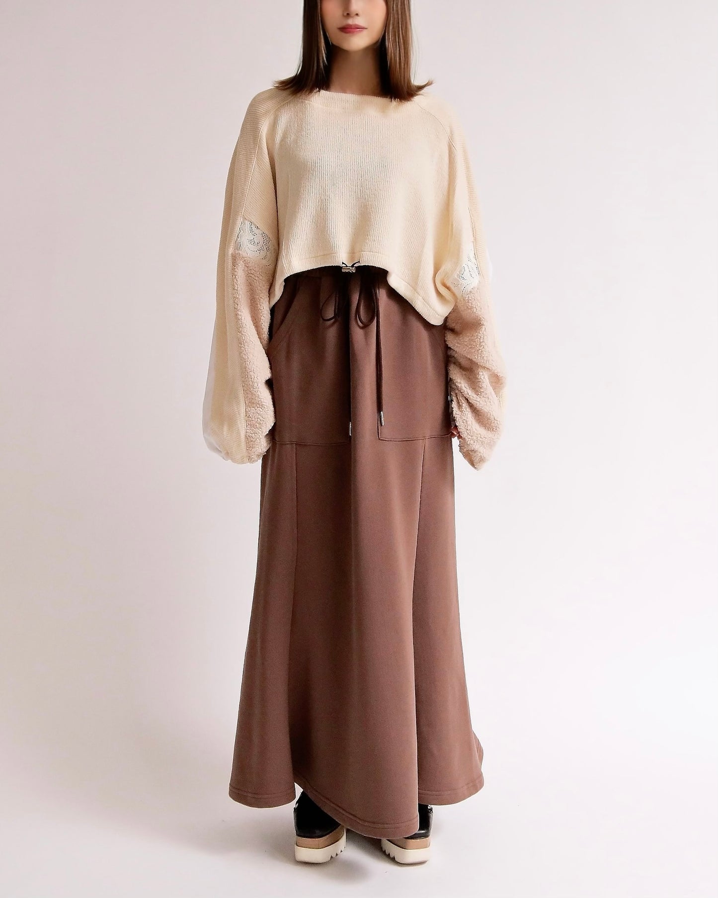 フロントポケット裏毛マーメイドスカート