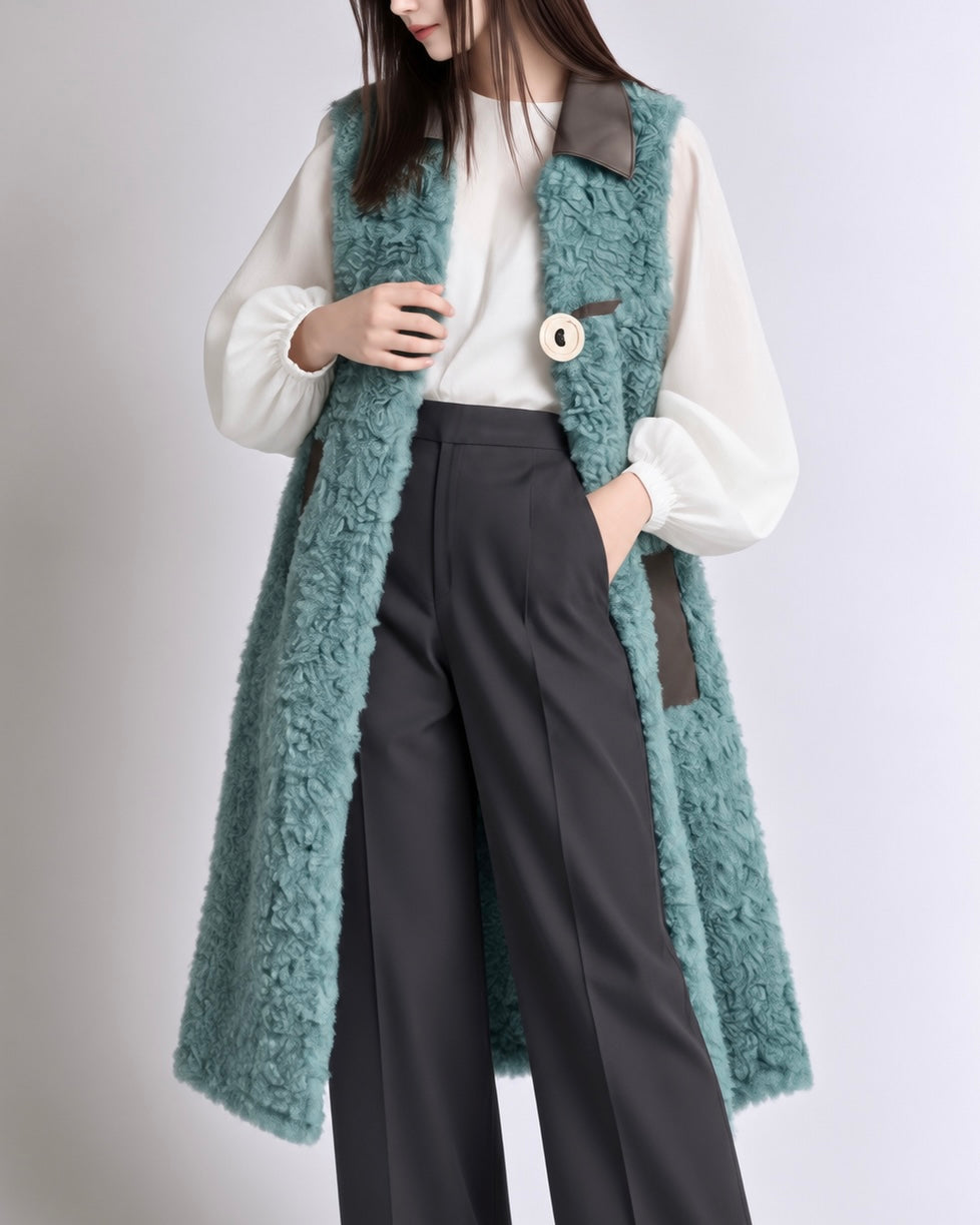異素材コンビ ロングボアジレ