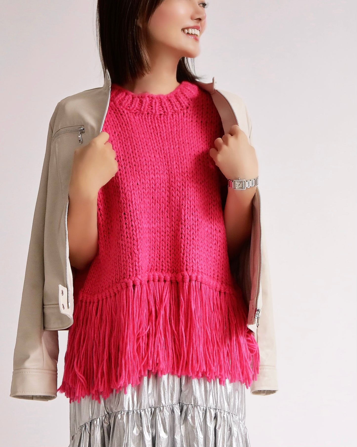 フリンジニットベスト