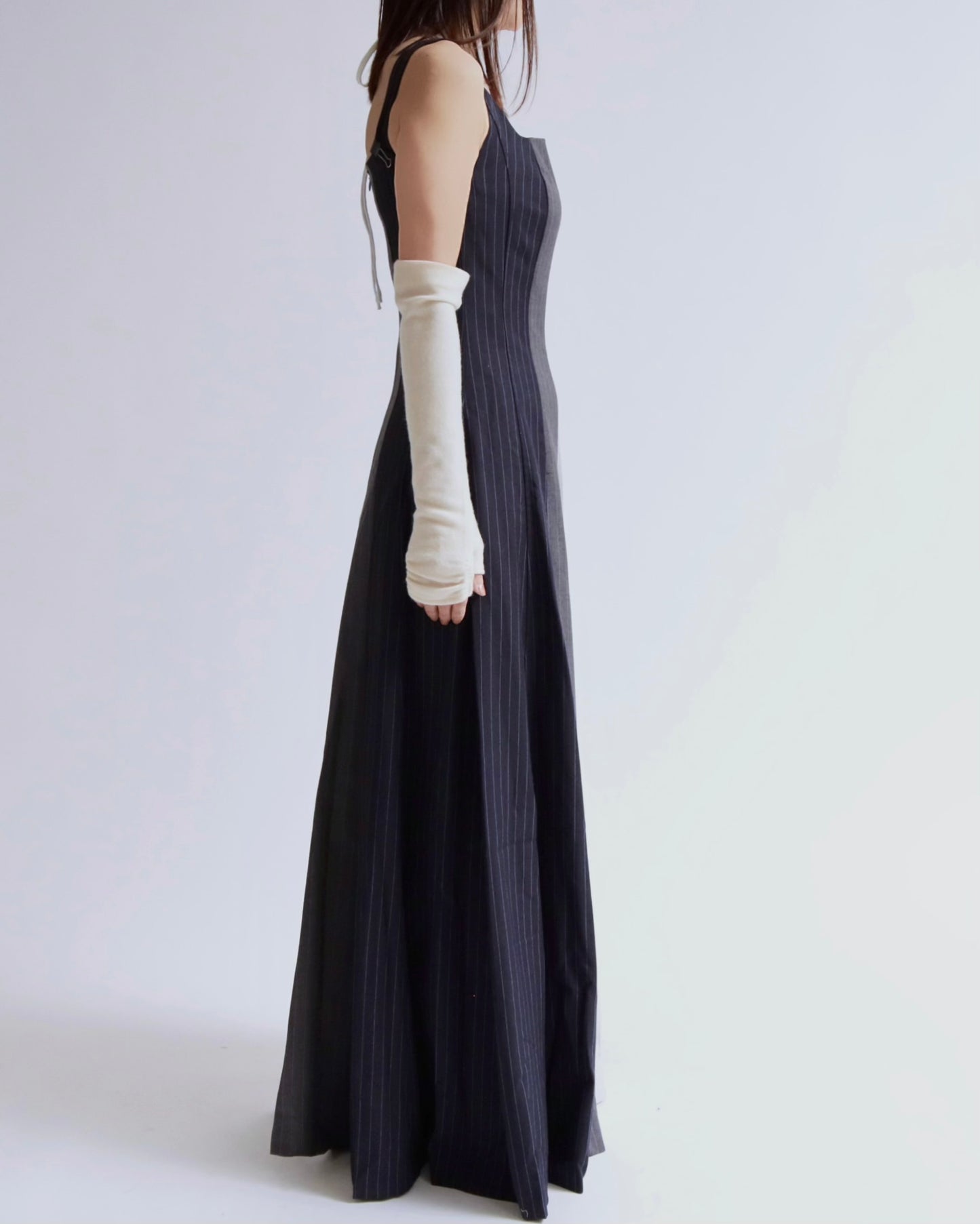 バーティカル・コントラストロングドレス