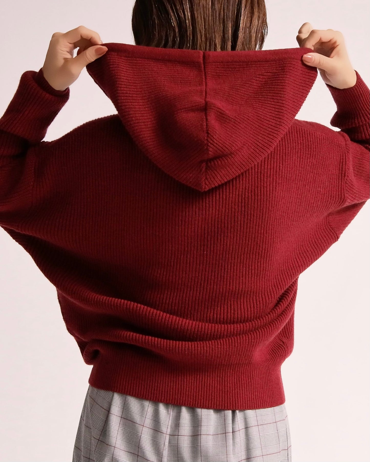 ニットフーディーカーディガン