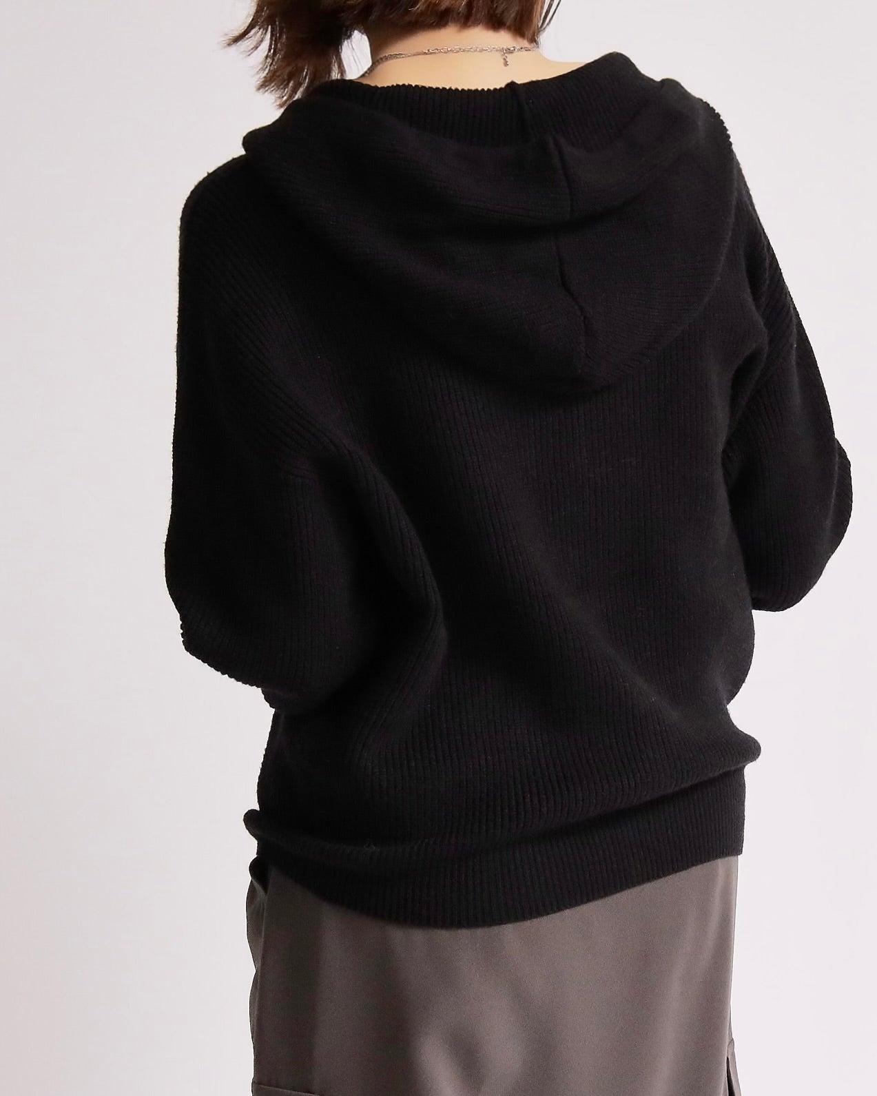 ニットフーディーカーディガン