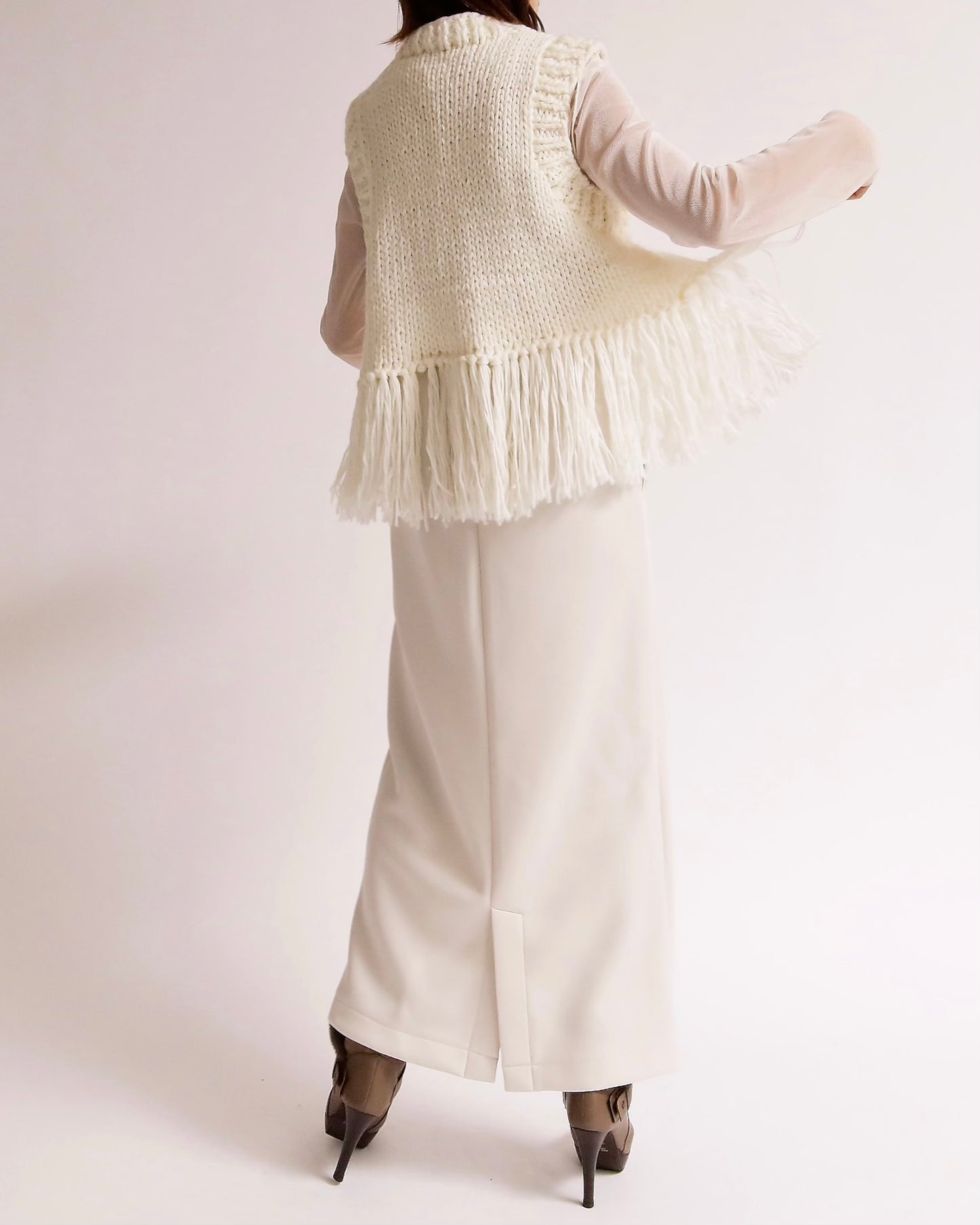 フリンジニットベスト