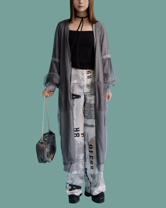 シアーボリュームスリーブ・コーディガン