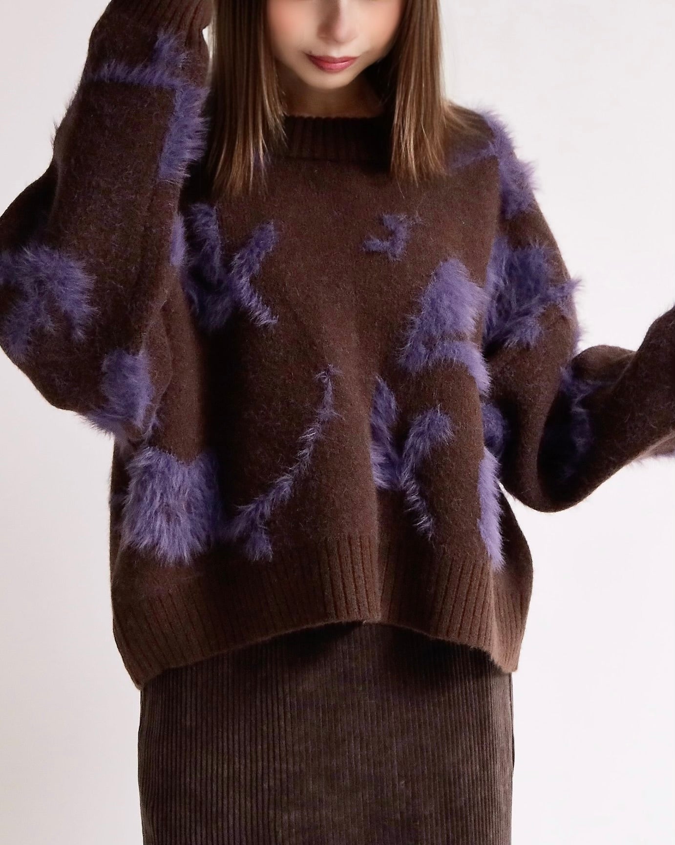 フェザーモチーフ ニットプルオーバー