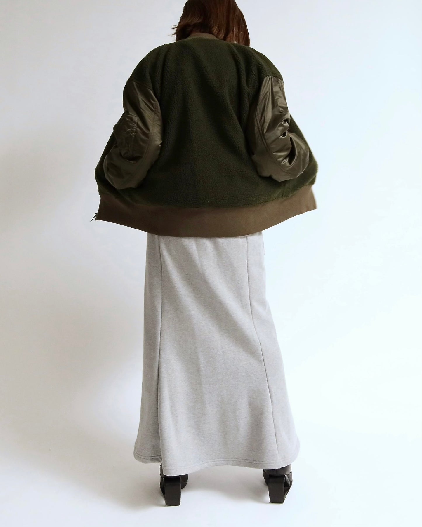 ボア×ナイロン コンビブルゾン