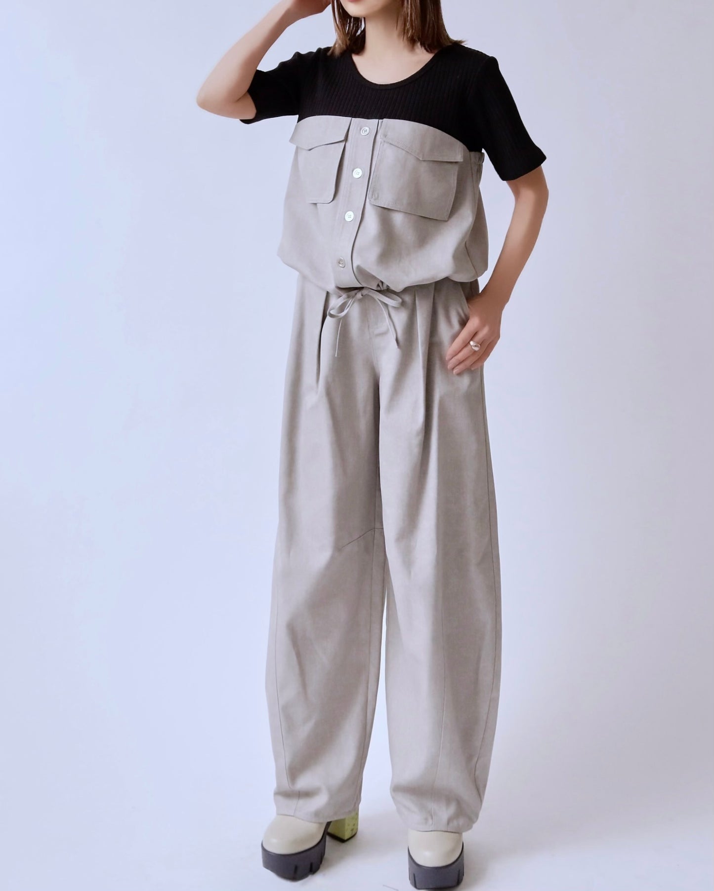 タックバルーン ワイドパンツ