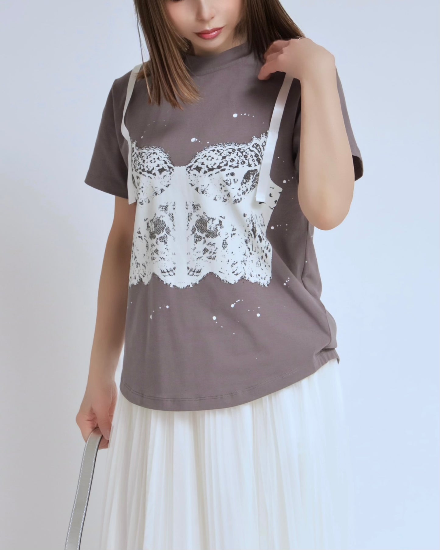 レースビスチェプリントTシャツ
