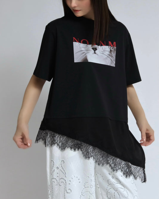 レースヘム アートグラフィックTops