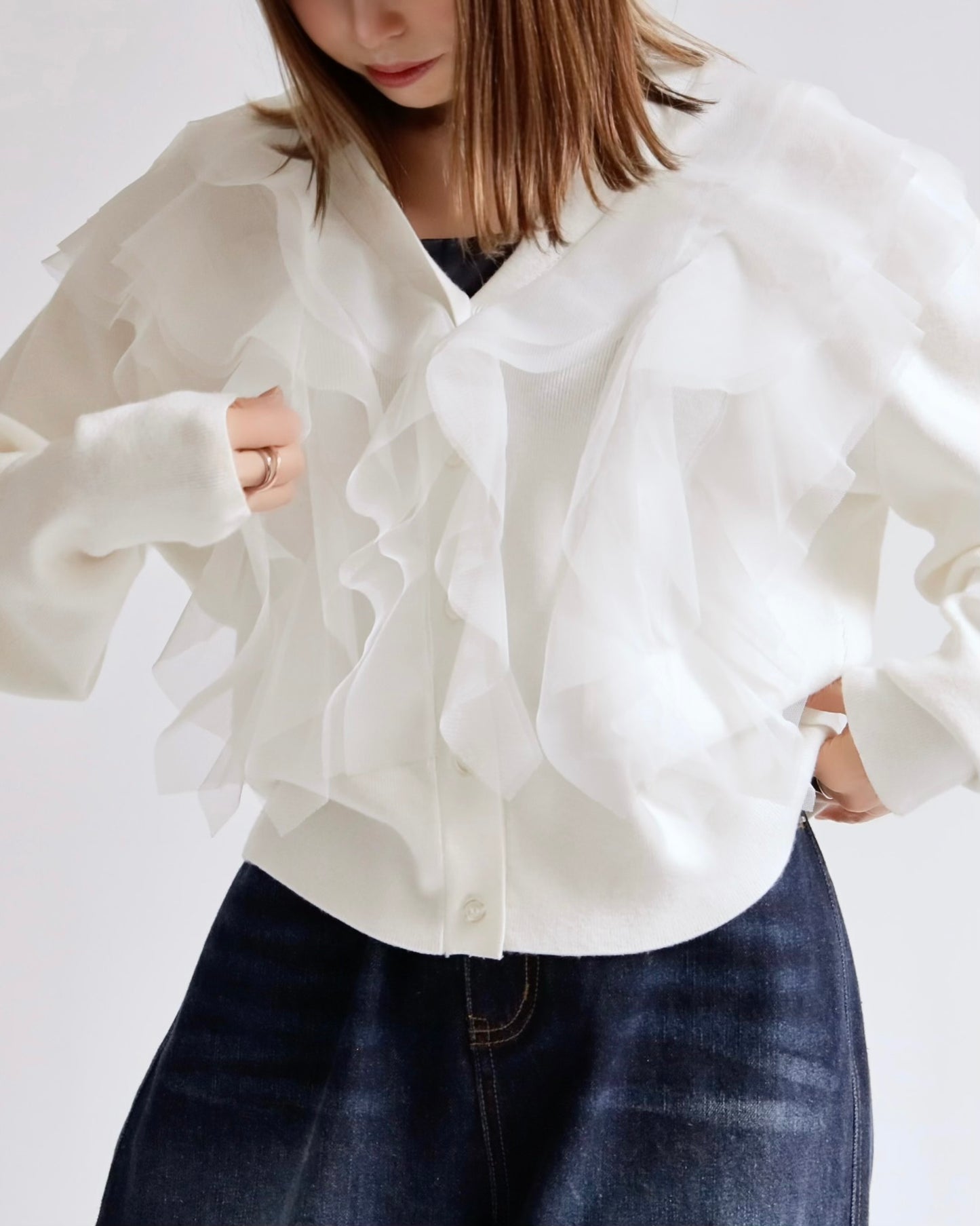 エアリーフリル・ショートカーディガン