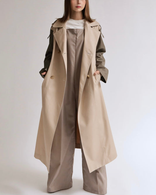 バックロゴレイヤード トレンチコート