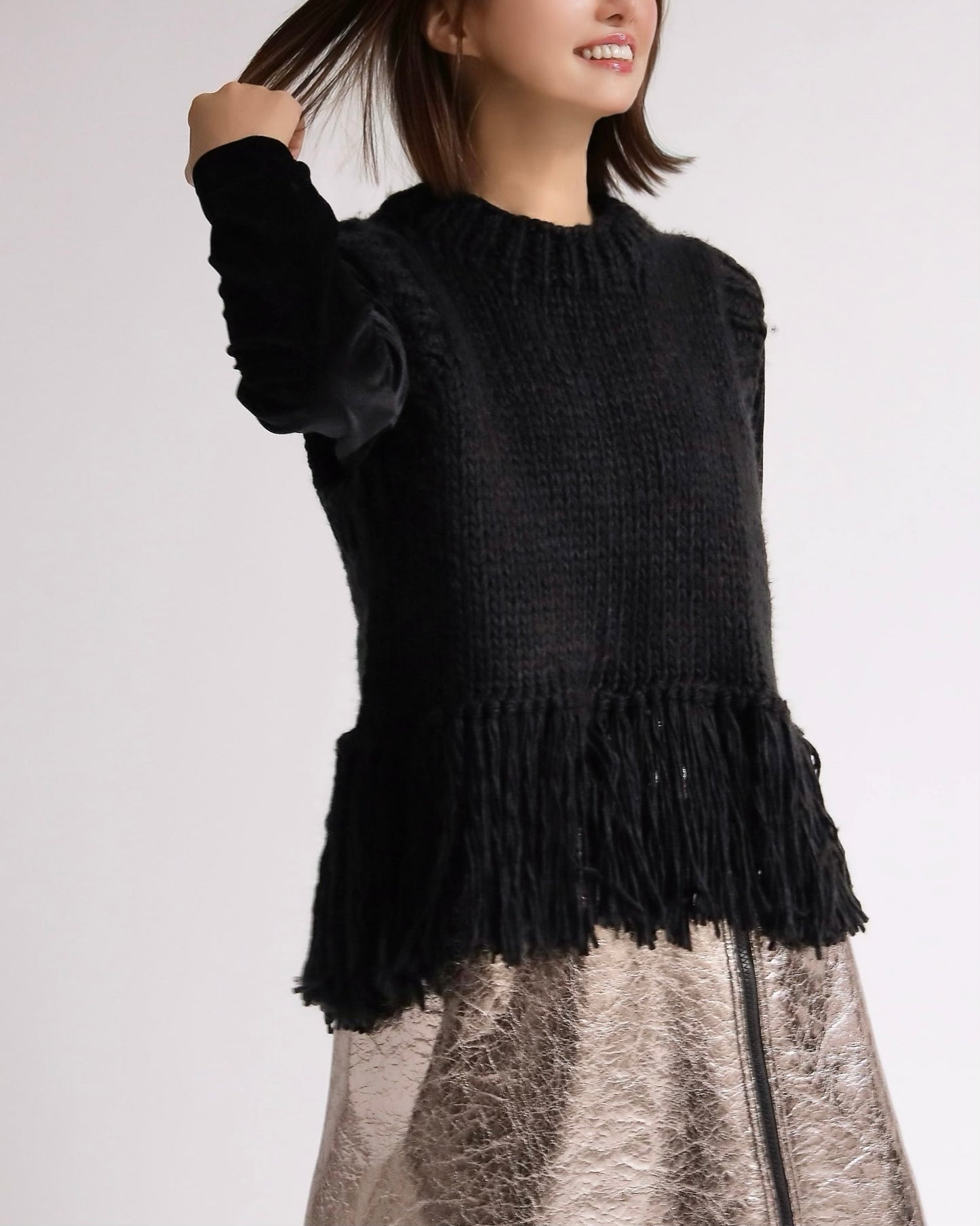 フリンジニットベスト