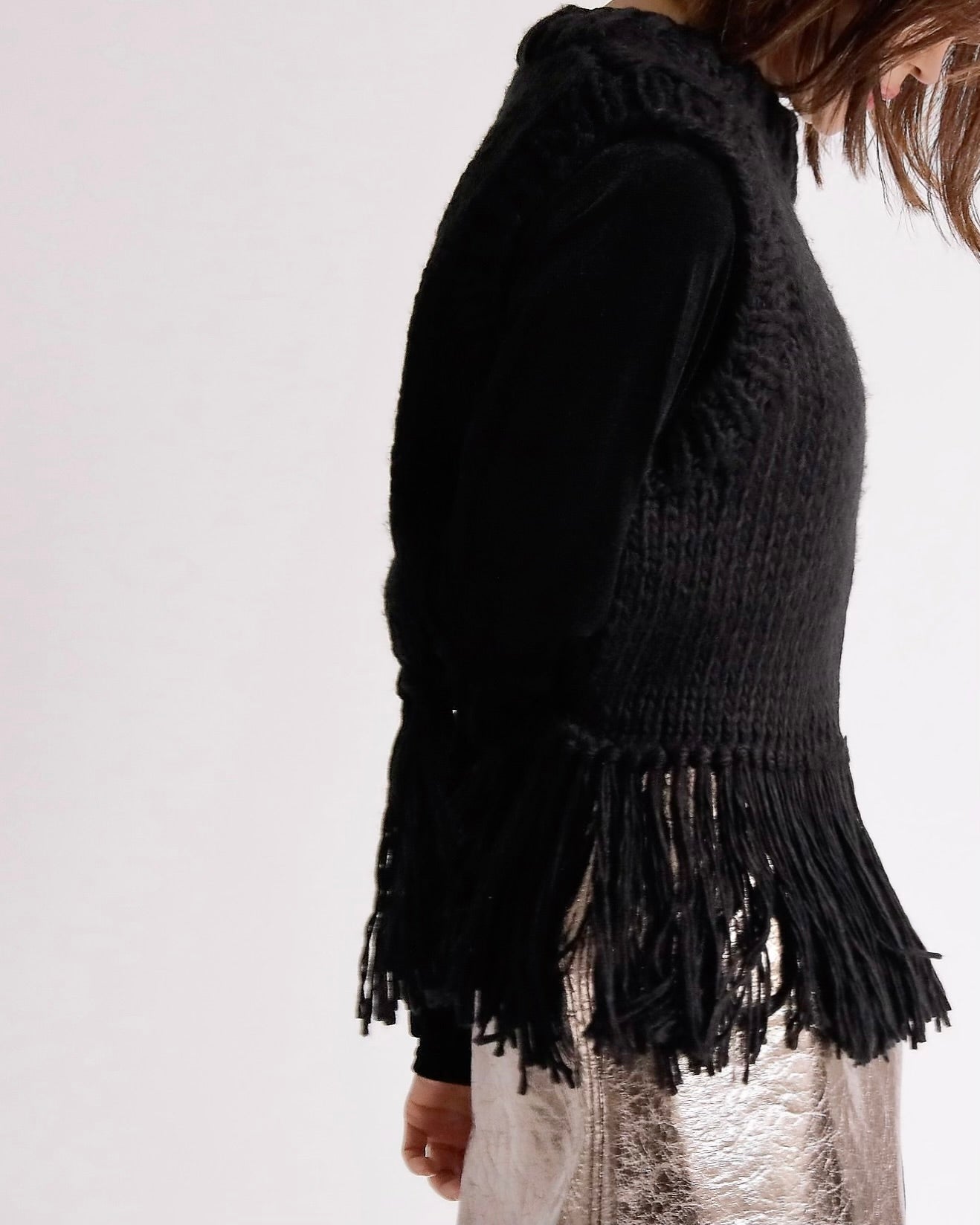 フリンジニットベスト