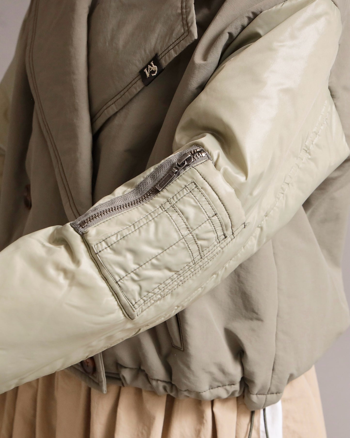 ボアカラー配色ミックスショートジャケット