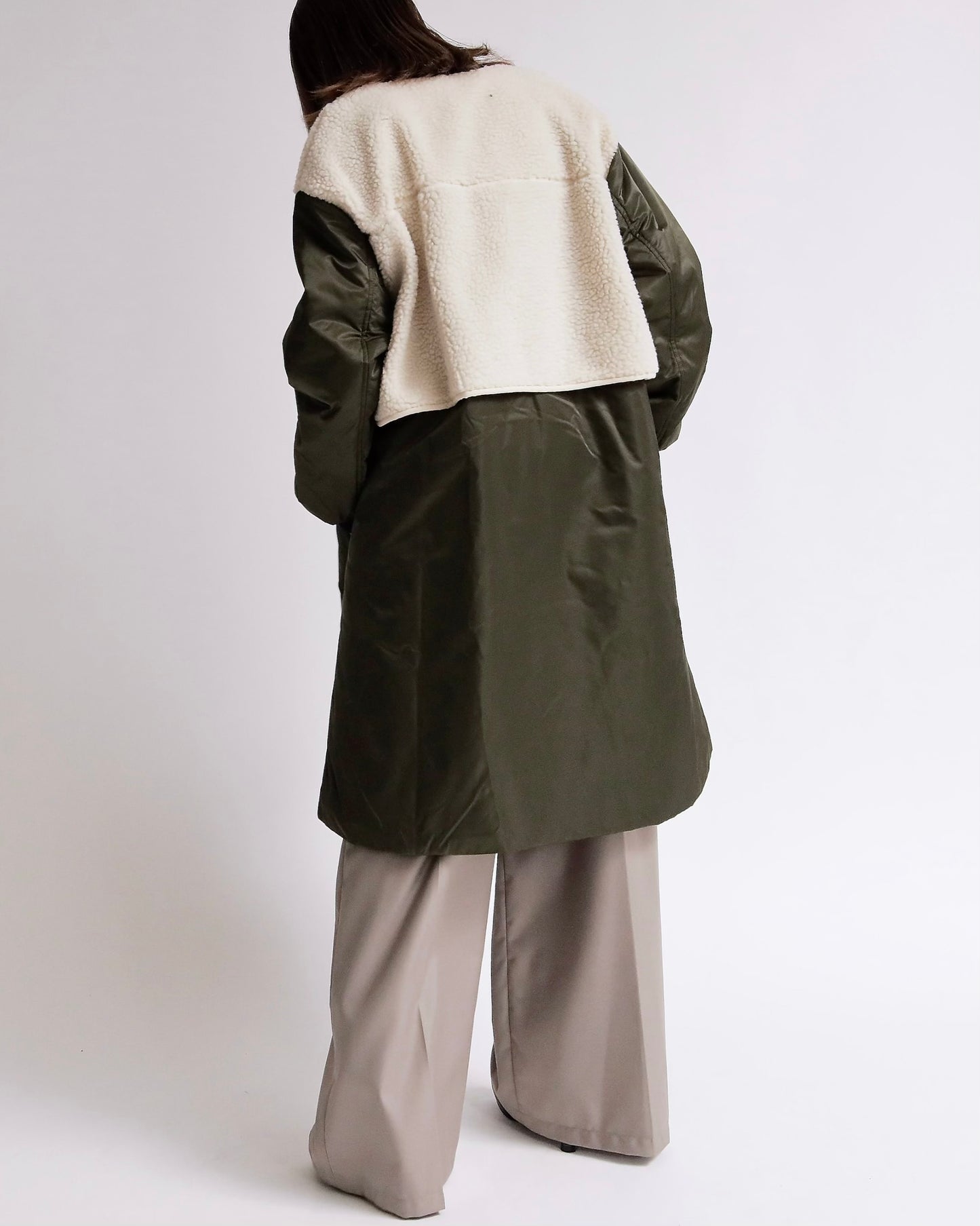 ボアレイヤード ミリタリーロングコート