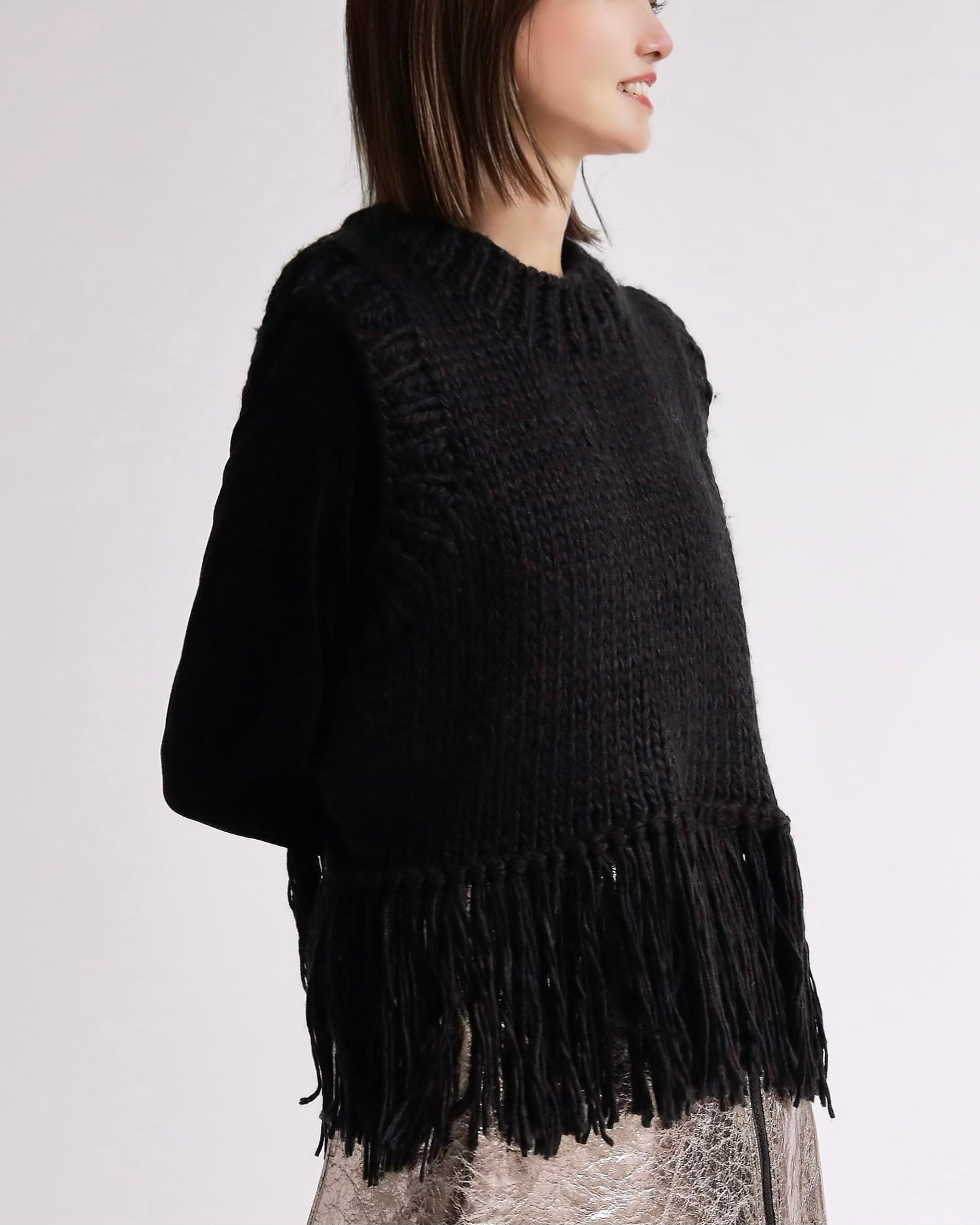 フリンジニットベスト