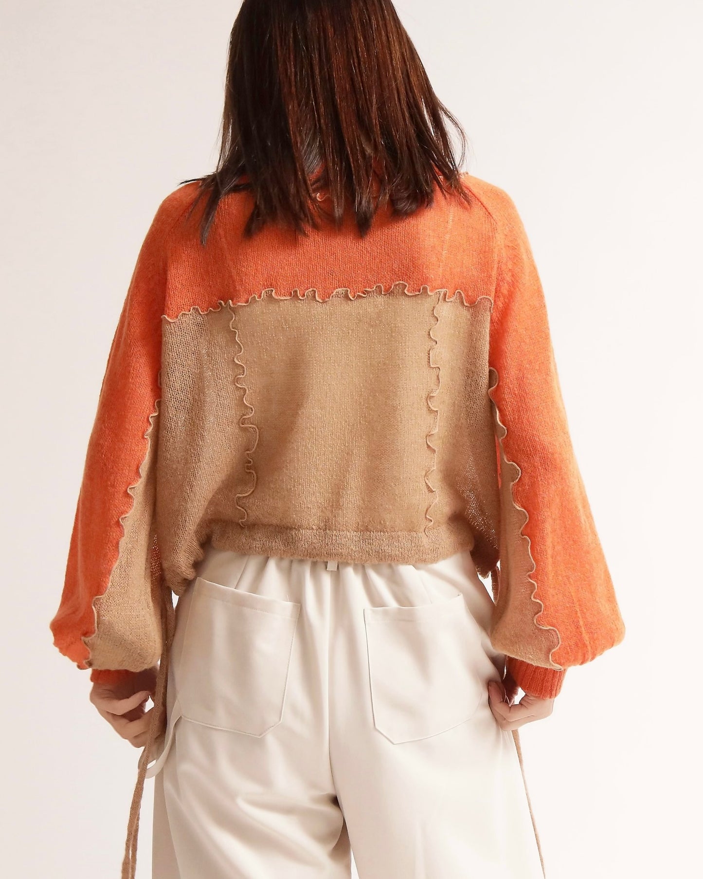 カラーブロックニットプルオーバー