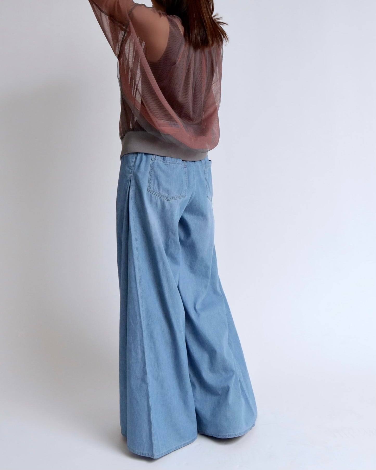 フレアラインデニムパンツ