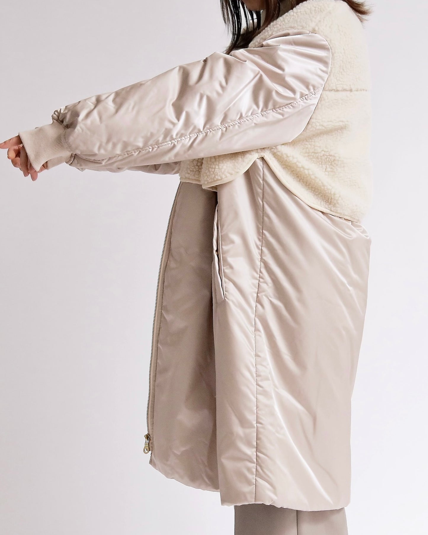 ボアレイヤード ミリタリーロングコート