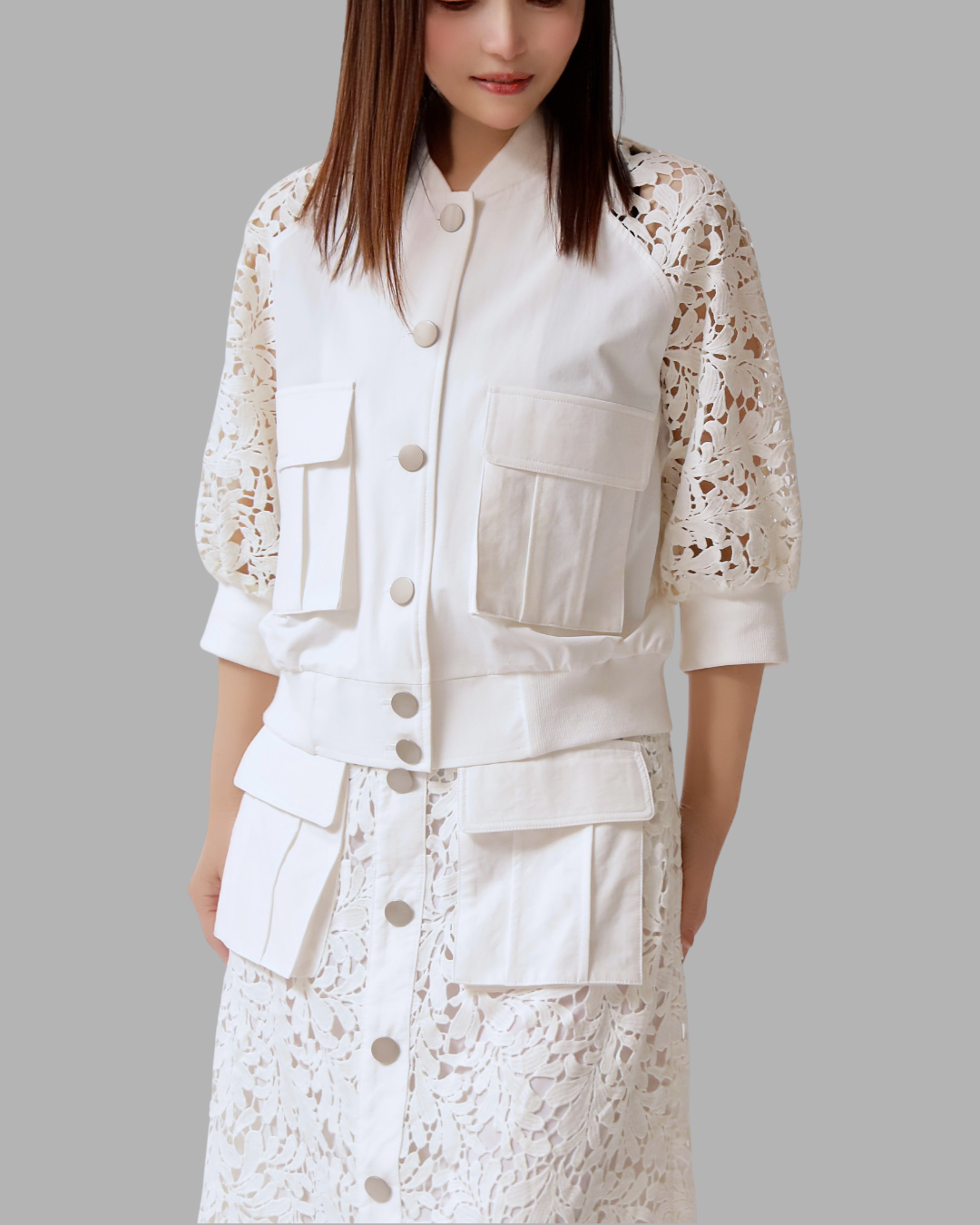 レーススリーブショートブルゾン