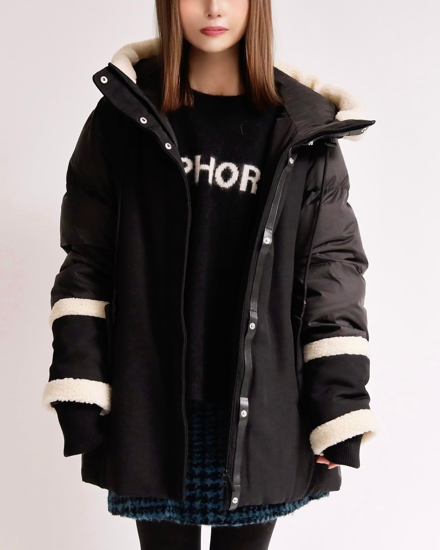 ボアトリム フーデッドショートダウン