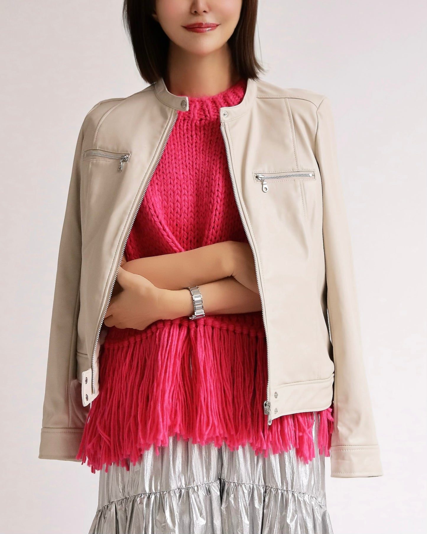 フリンジニットベスト