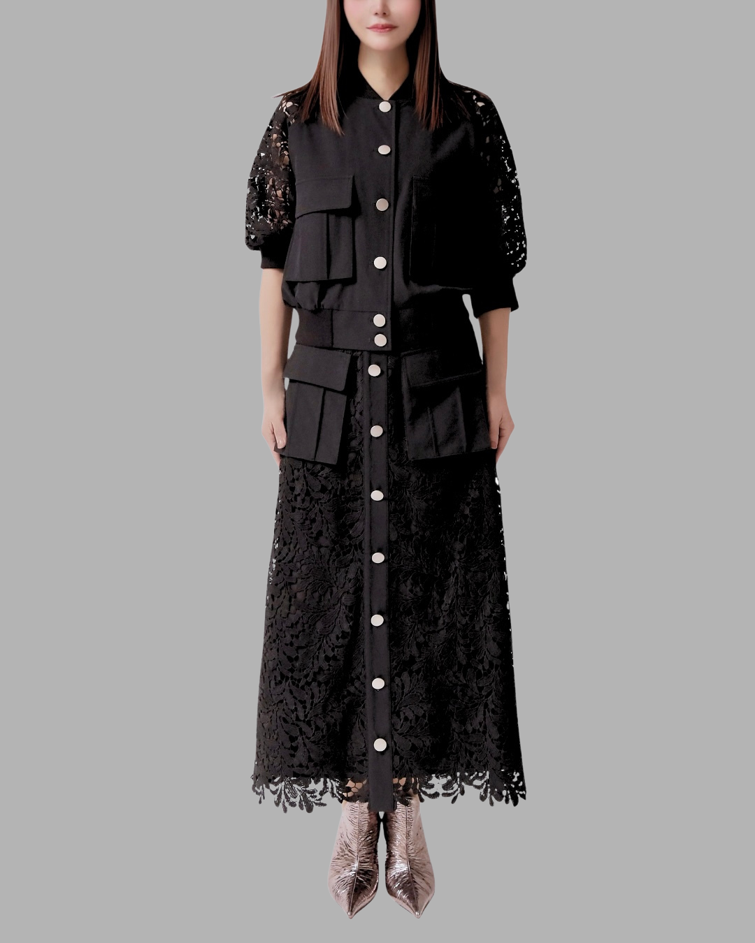 レーススリーブショートブルゾン