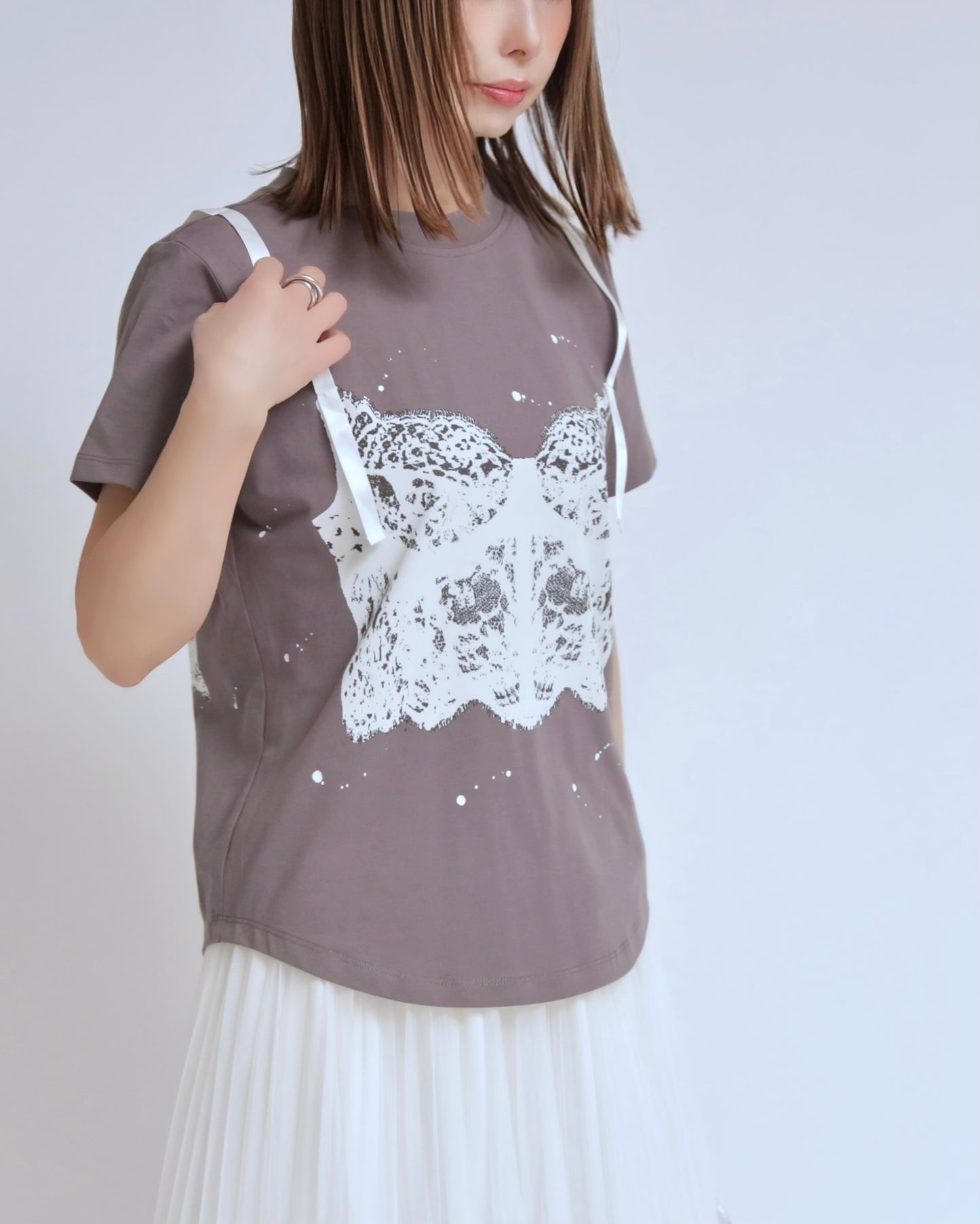 レースビスチェプリントTシャツ