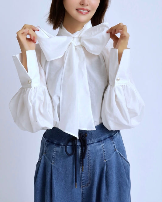 エアリーリボン ボウタイブラウス