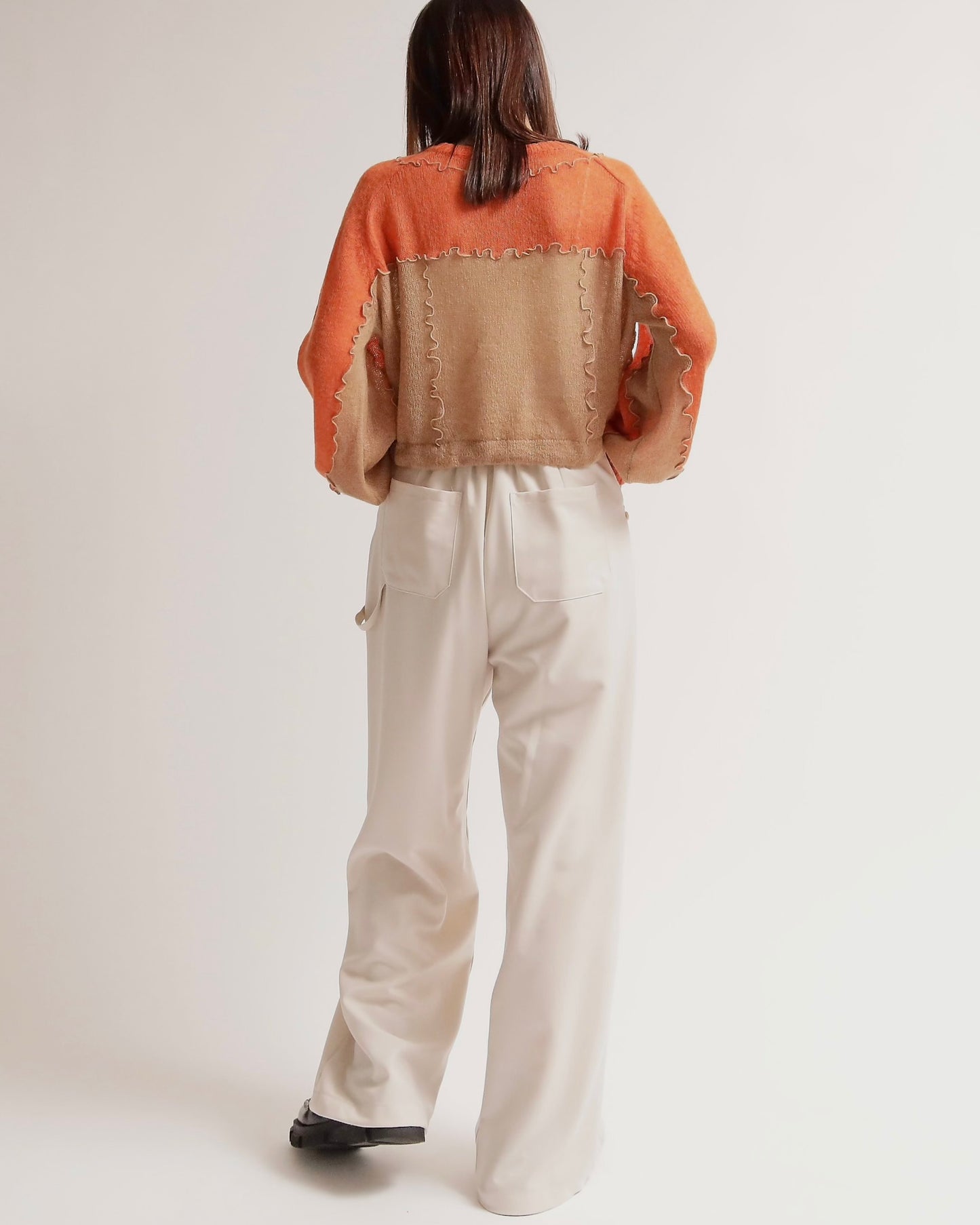 カラーブロックニットプルオーバー