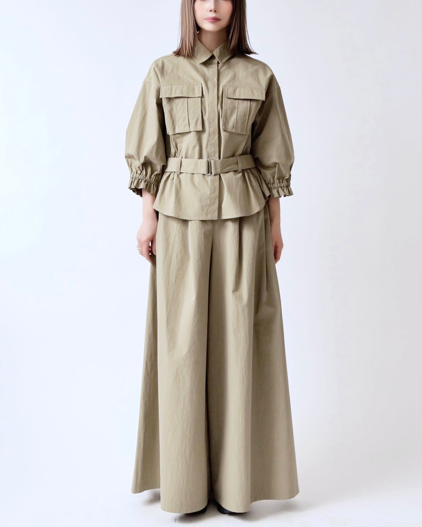 ベルトデザインブラウスジャケット