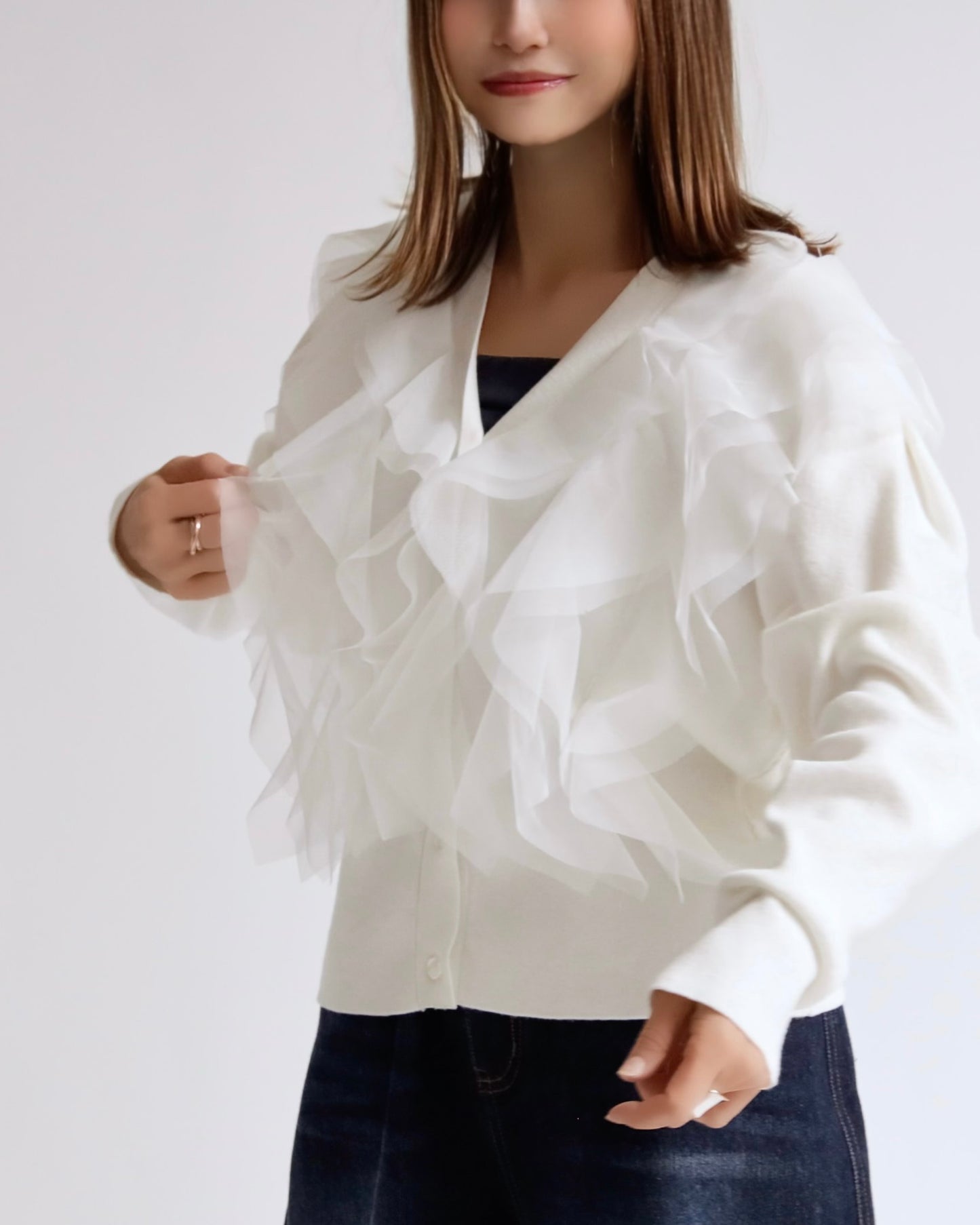 エアリーフリル・ショートカーディガン